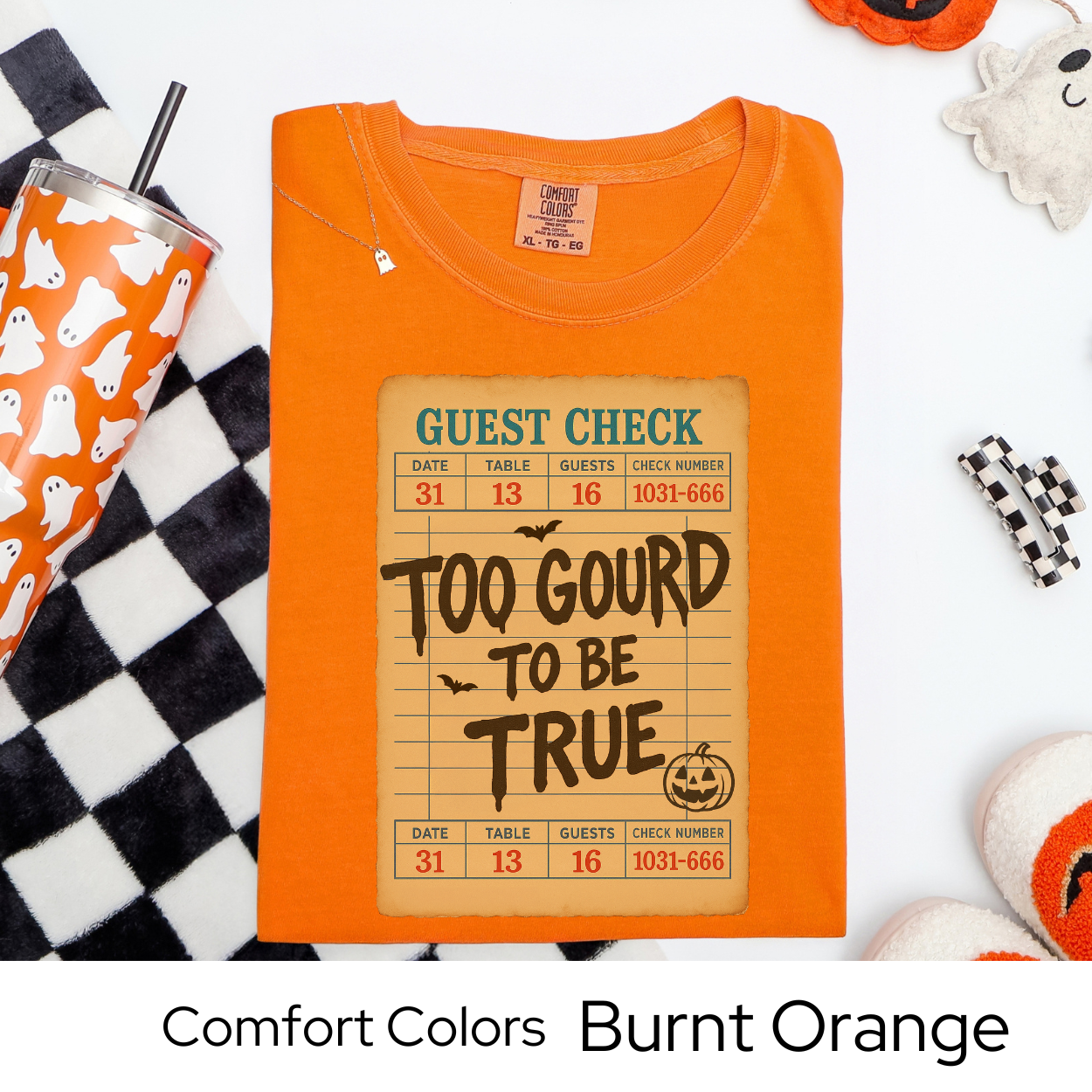 Too Gourd to Be True Shirt, Funny Pumpkin Guest Check Tee, Comfort Colors Halloween Shirt, Fall Pun T-Shirt, Spooky Season Tee
