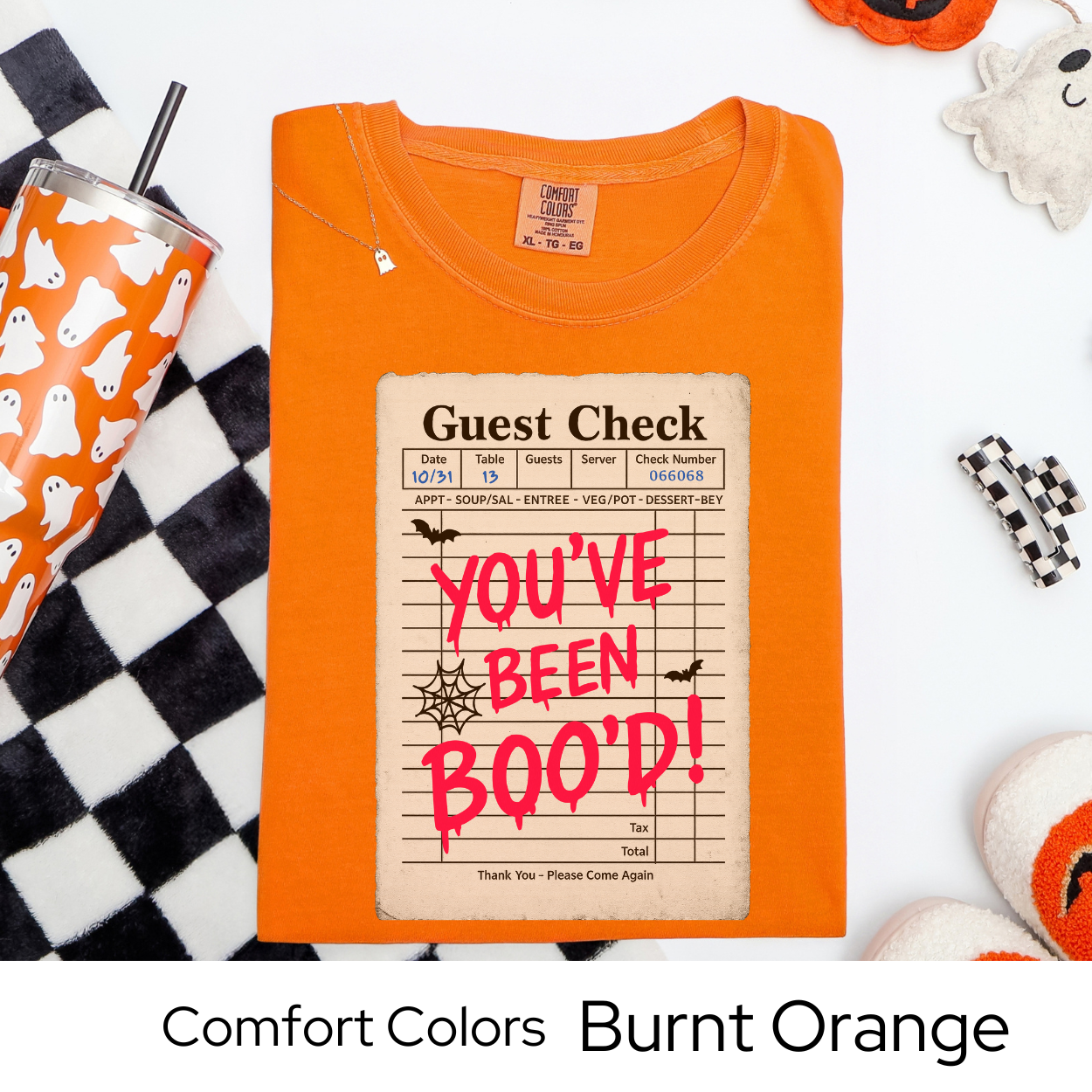 You've Been Boo'd Shirt, Halloween Guest Check Comfort Colors Tee, Funny Ghost Pun T-Shirt, Trick or Treat Boo Gift Tee