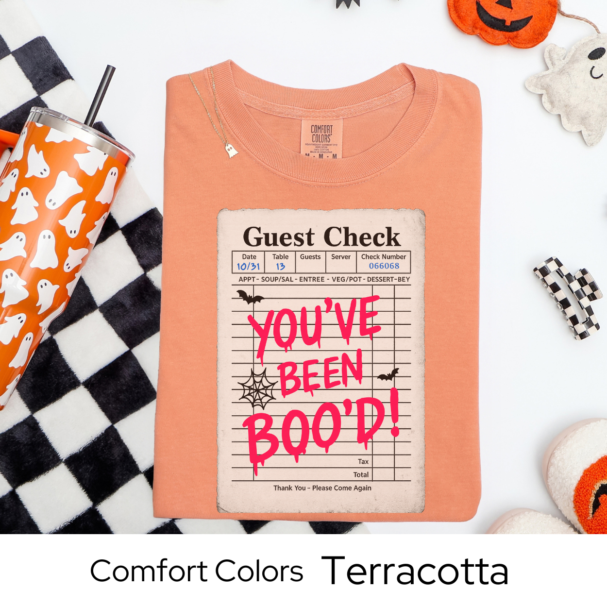 You've Been Boo'd Shirt, Halloween Guest Check Comfort Colors Tee, Funny Ghost Pun T-Shirt, Trick or Treat Boo Gift Tee
