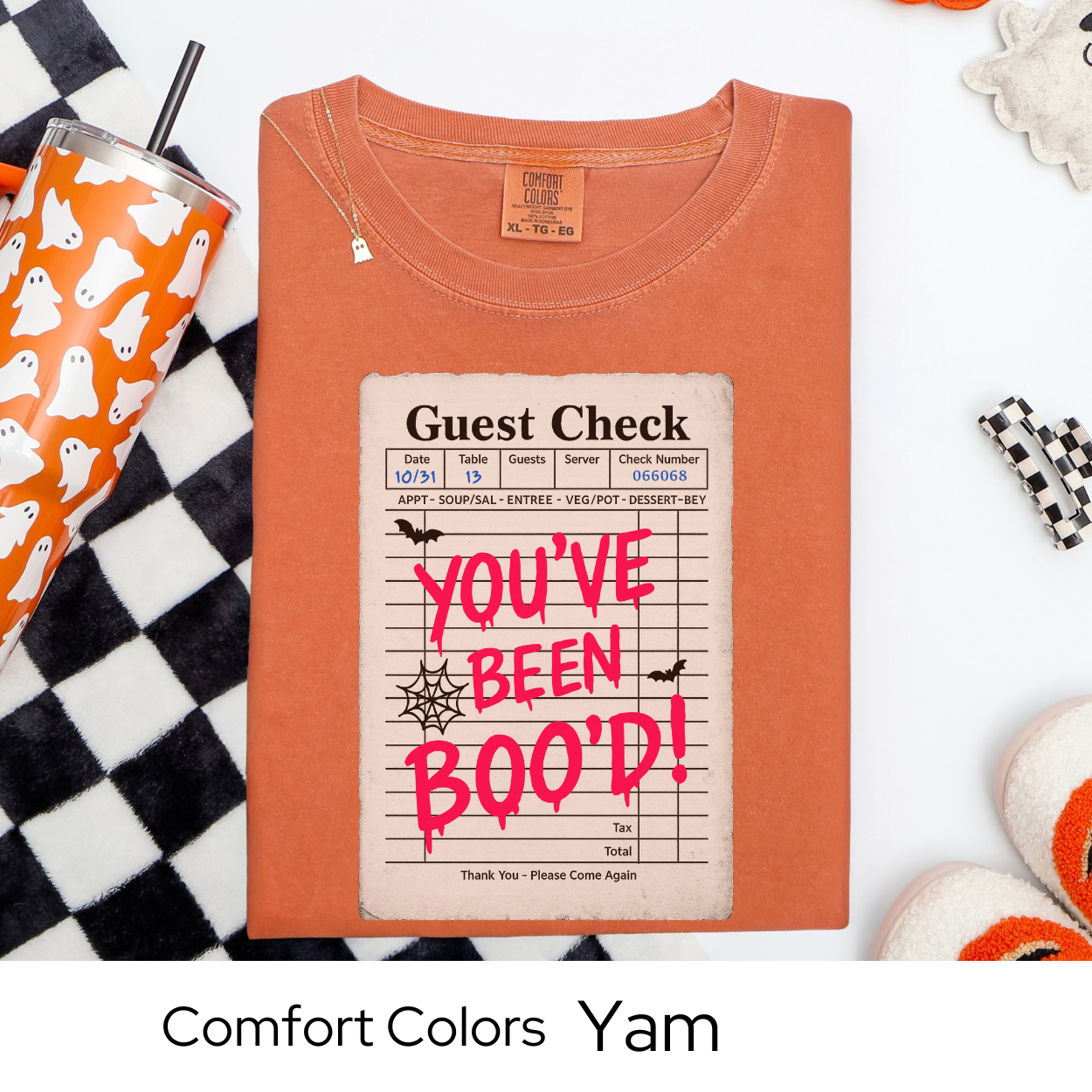 You've Been Boo'd Shirt, Halloween Guest Check Comfort Colors Tee, Funny Ghost Pun T-Shirt, Trick or Treat Boo Gift Tee