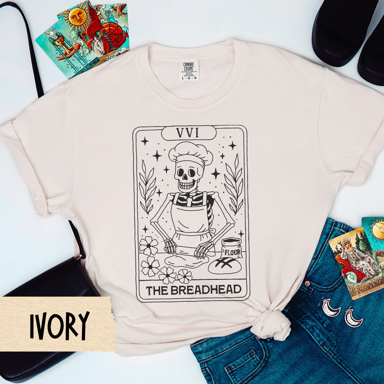 Sourdough Shirt, Bread Baker Tee, Halloween Tarot T-Shirt, Comfort Colors Funny Tarot Shirt, Witchy Bread Lover Gift, Gothic Baking Shirt