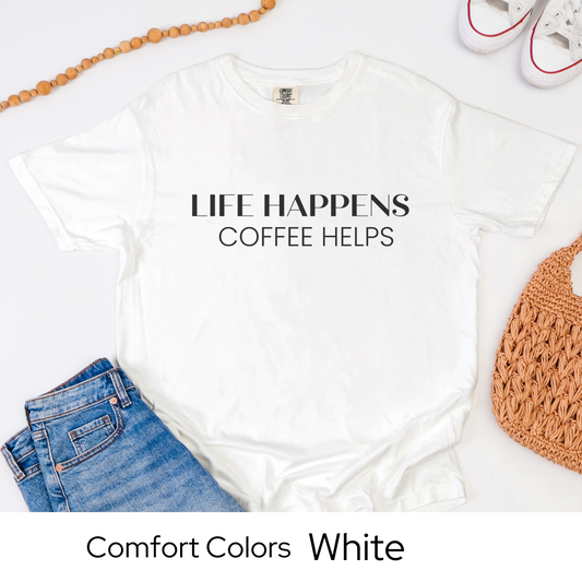 Coffee Lover Comfort Colors Shirt, Funny Morning T-Shirt for Caffeine Addicts, Cozy Unisex Coffee Gift Tee for Moms, Teachers, Baristas