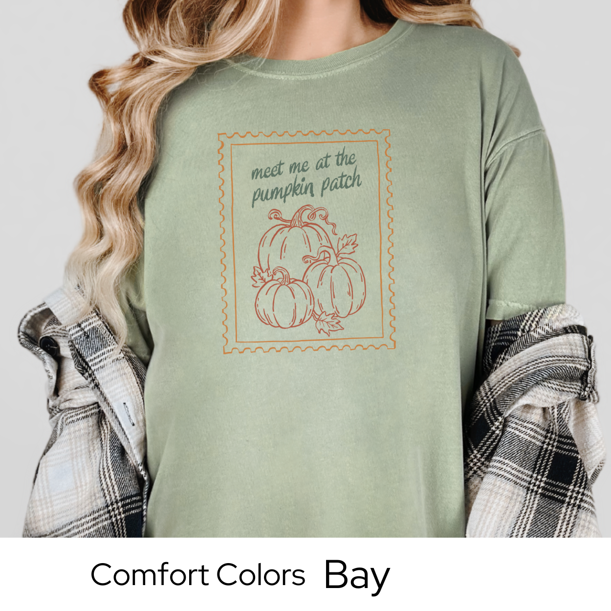 Pumpkin Patch Fall Shirt, Comfort Colors Tee, Cute Autumn Graphic T-Shirt, Retro Stamp Design, Fall Outfit for Women, Cozy Farm Tee