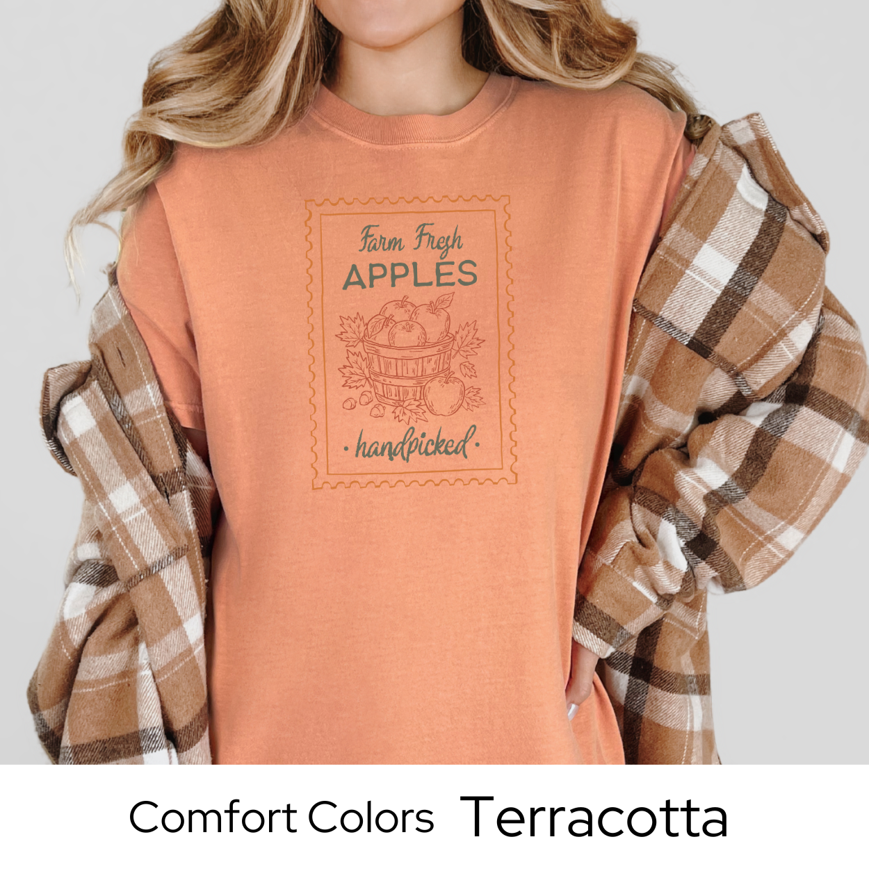 Apple Picking Fall Shirt, Comfort Colors Tee, Farm Fresh Autumn Graphic T-Shirt, Handpicked Fruit Design, Cute Fall Shirt for Women