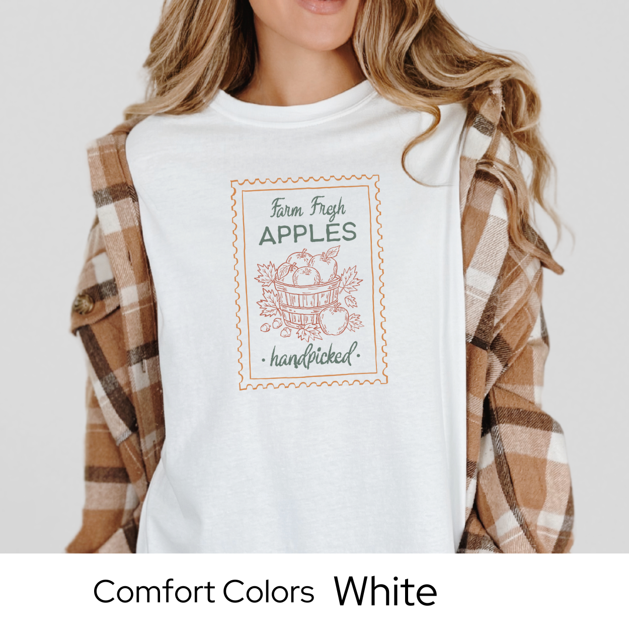 Apple Picking Fall Shirt, Comfort Colors Tee, Farm Fresh Autumn Graphic T-Shirt, Handpicked Fruit Design, Cute Fall Shirt for Women