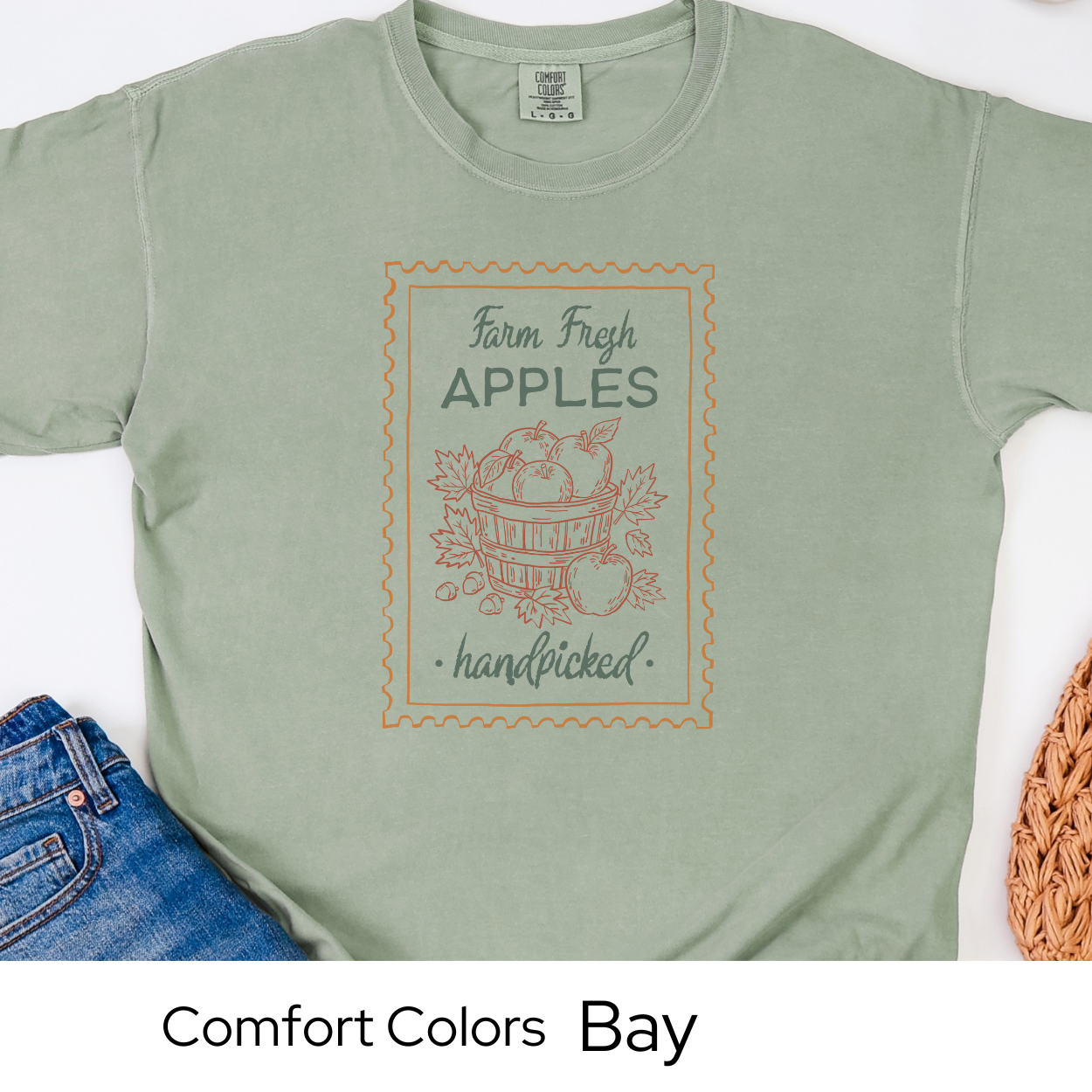 Apple Picking Fall Shirt, Comfort Colors Tee, Farm Fresh Autumn Graphic T-Shirt, Handpicked Fruit Design, Cute Fall Shirt for Women