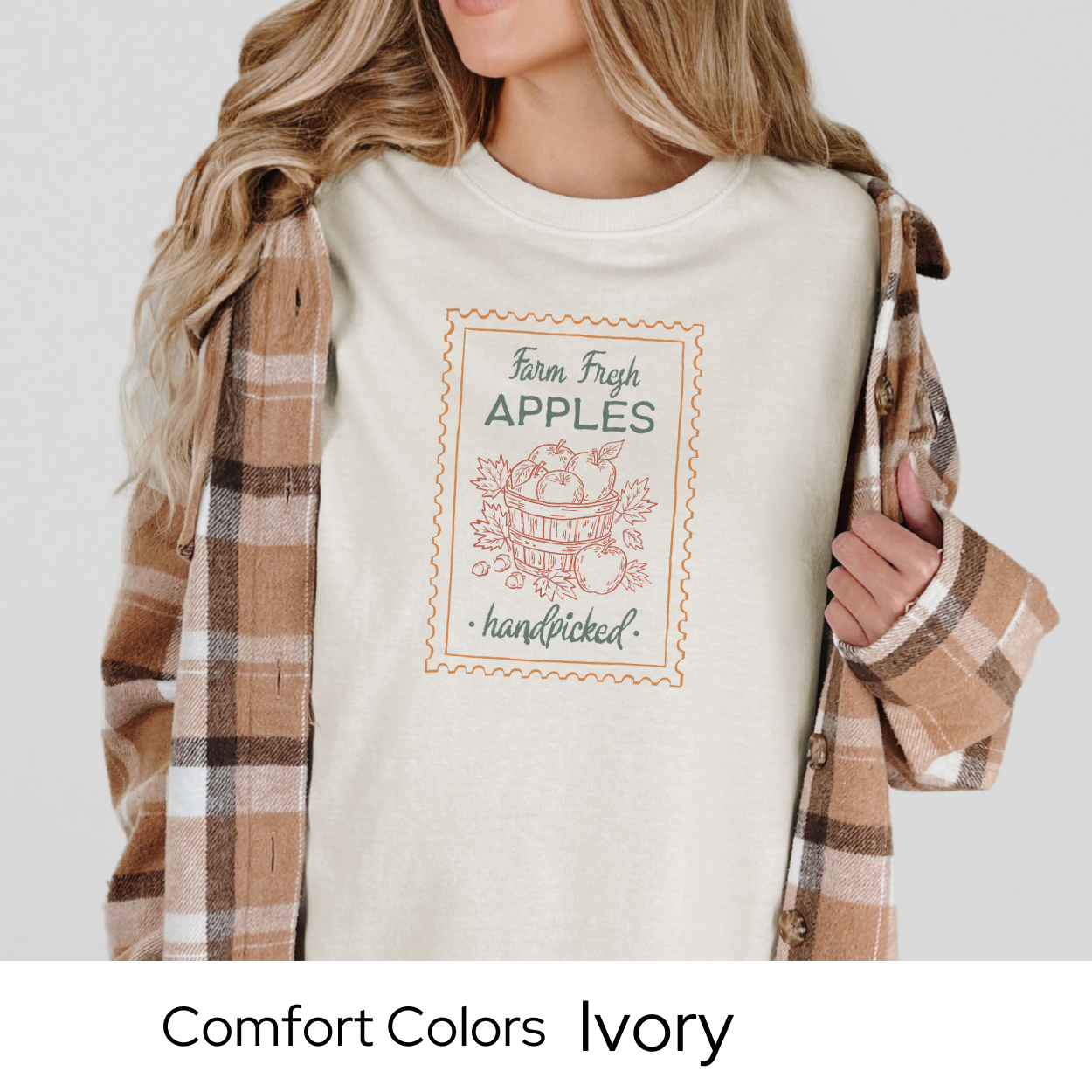 Apple Picking Fall Shirt, Comfort Colors Tee, Farm Fresh Autumn Graphic T-Shirt, Handpicked Fruit Design, Cute Fall Shirt for Women
