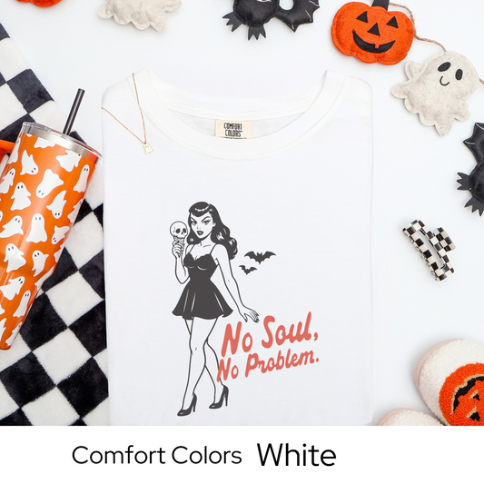 Retro Gothic Halloween Shirt, Vintage Pinup Girl Graphic Tee, Spooky Season Comfort Colors Top, Dark Humor Fall TShirt