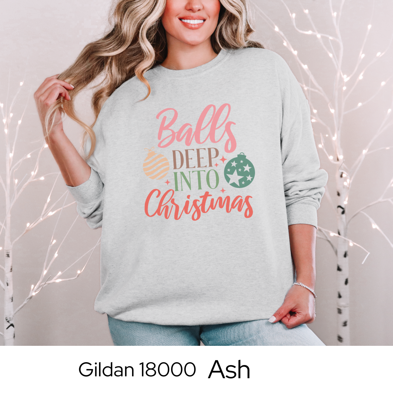 Funny Christmas Sweatshirt, Adult Holiday Crewneck, Gildan 18000 Pullover, Christmas Gift for Women, Naughty Christmas