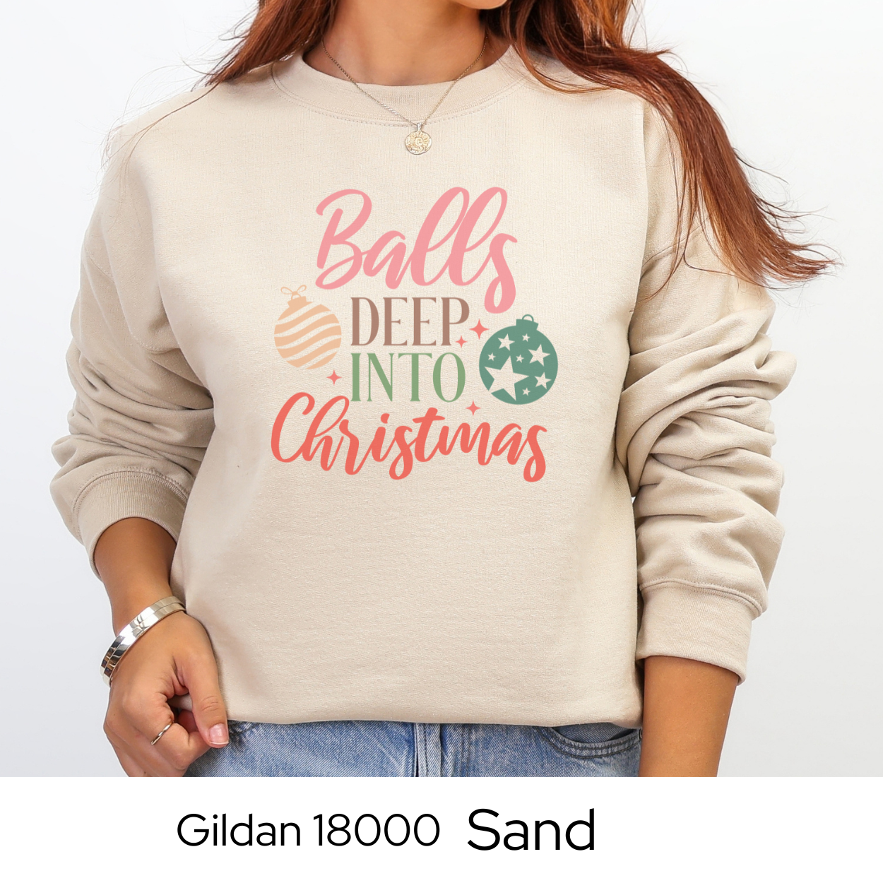 Funny Christmas Sweatshirt, Adult Holiday Crewneck, Gildan 18000 Pullover, Christmas Gift for Women, Naughty Christmas