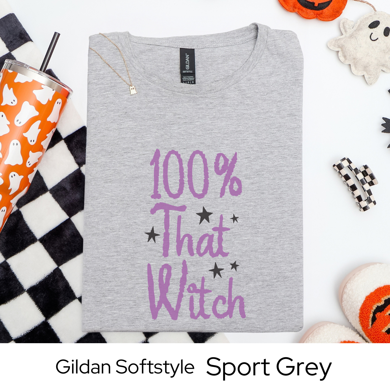 Funny Halloween Shirt for Women, 100% That Witch Graphic Tee, Trendy Fall Top, Sassy Spooky Season Shirt for Cute Witchy Vibes