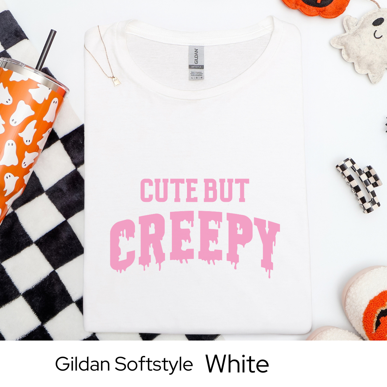 Cute But Creepy Halloween Shirt, Funny Graphic Tee for Women, Spooky Season Top, Trendy Fall Outfit Shirt with Sassy Design