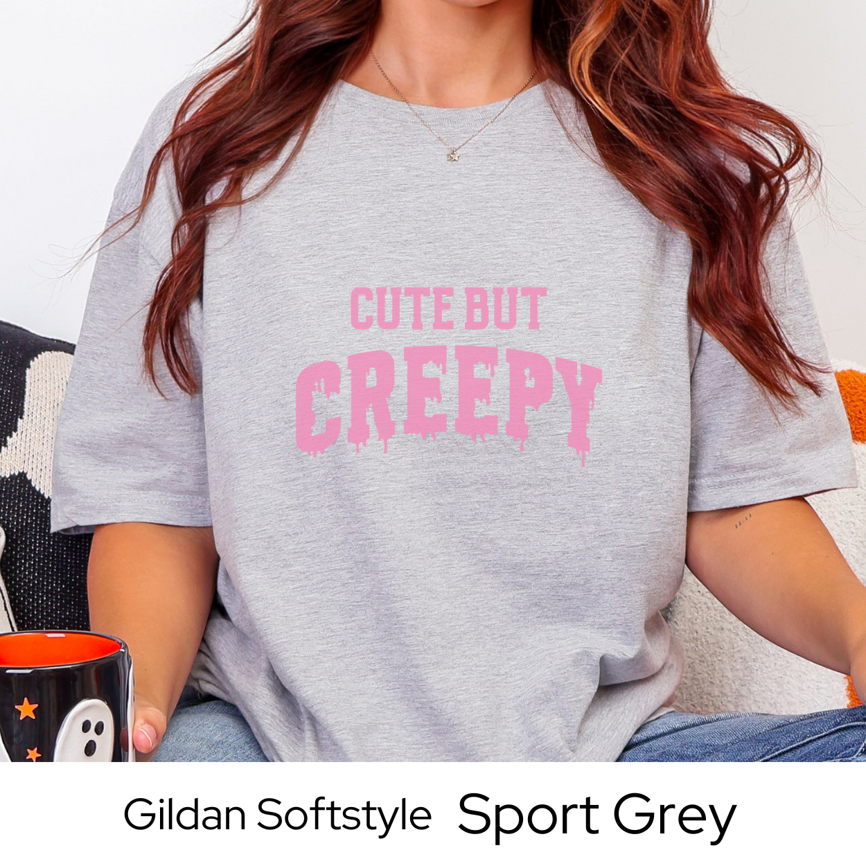 Cute But Creepy Halloween Shirt, Funny Graphic Tee for Women, Spooky Season Top, Trendy Fall Outfit Shirt with Sassy Design
