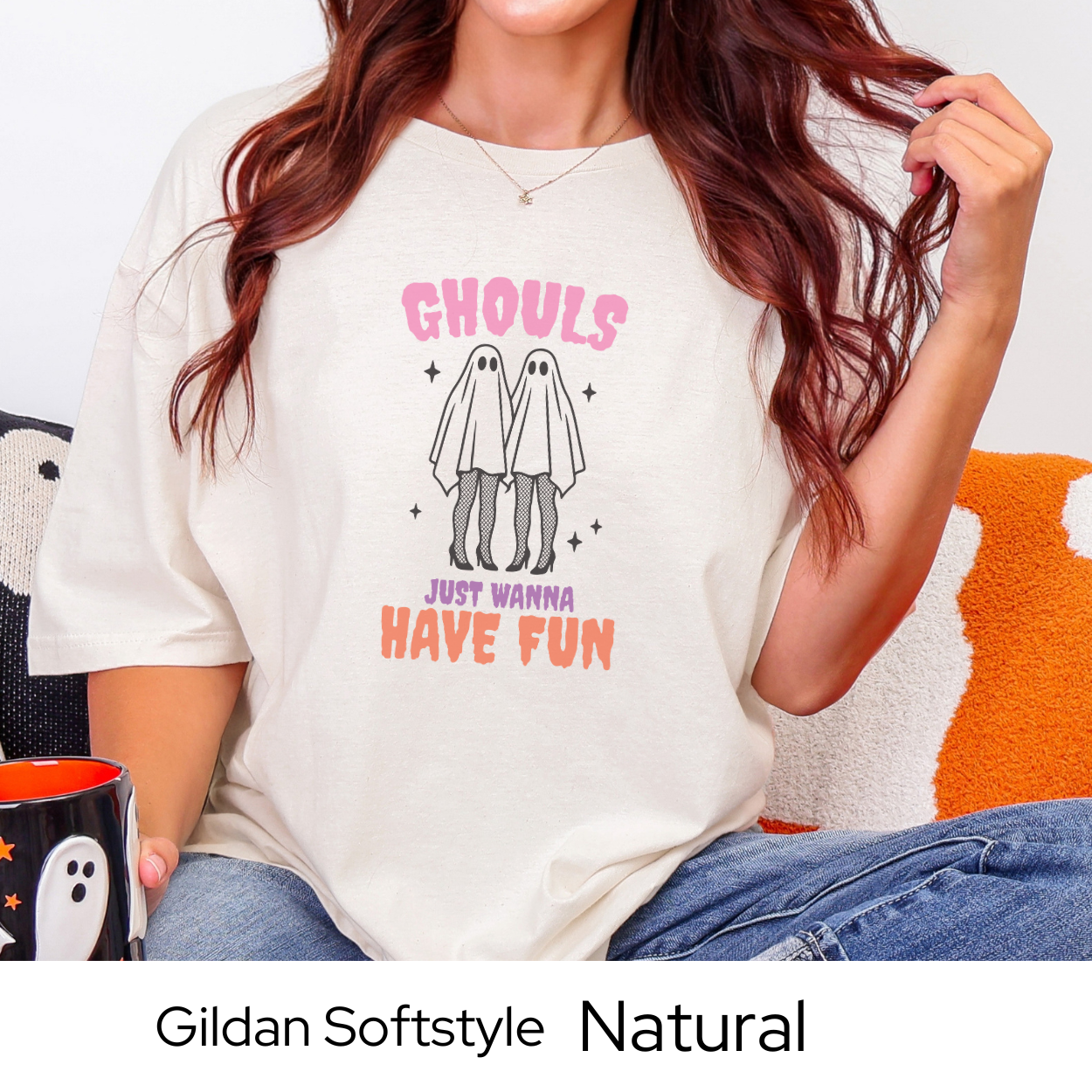 Ghouls Just Wanna Have Fun Shirt, Funny Halloween Tee for Women, Spooky Season Graphic Top, Trendy Fall Outfit Shirt with Ghosts