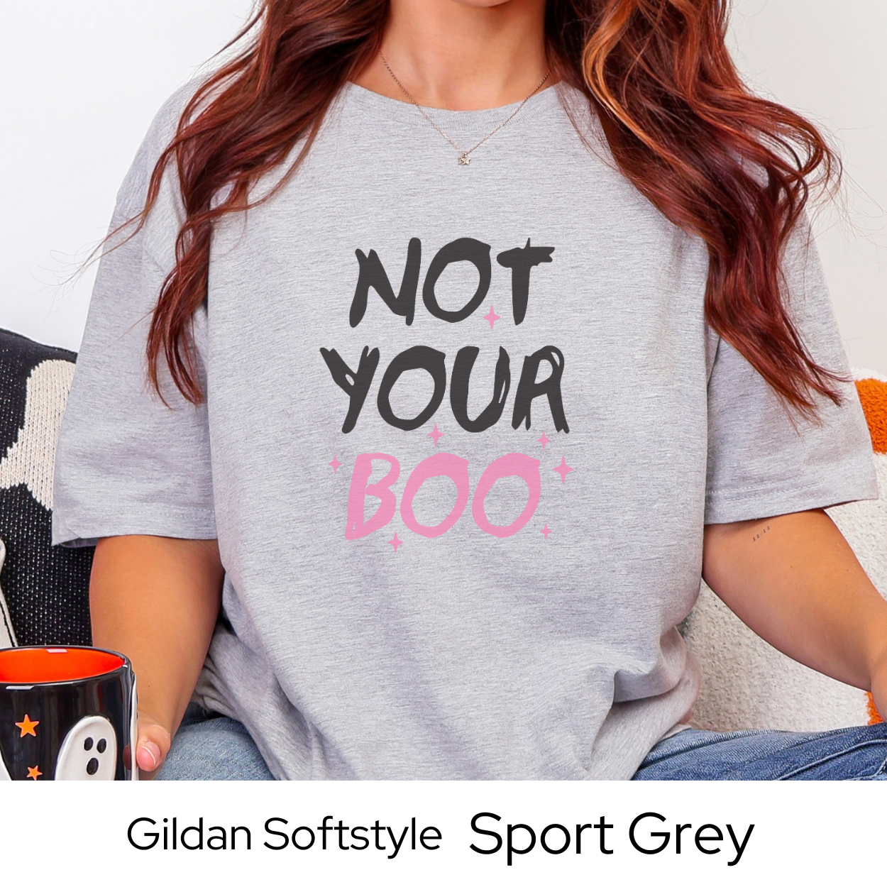 Not Your Boo Halloween Shirt, Sassy Ghost Graphic Tee for Women, Funny Spooky Season Top, Trendy Fall Outfit Shirt with Attitude