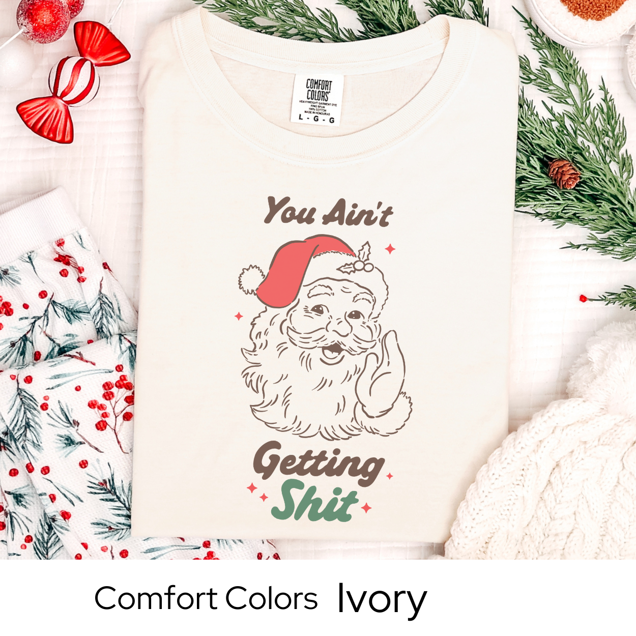 Funny Santa Christmas T-Shirt, Retro Holiday Graphic Tee, Comfort Colors Santa Claus Shirt, Sarcastic Christmas Gift Tee for Adults