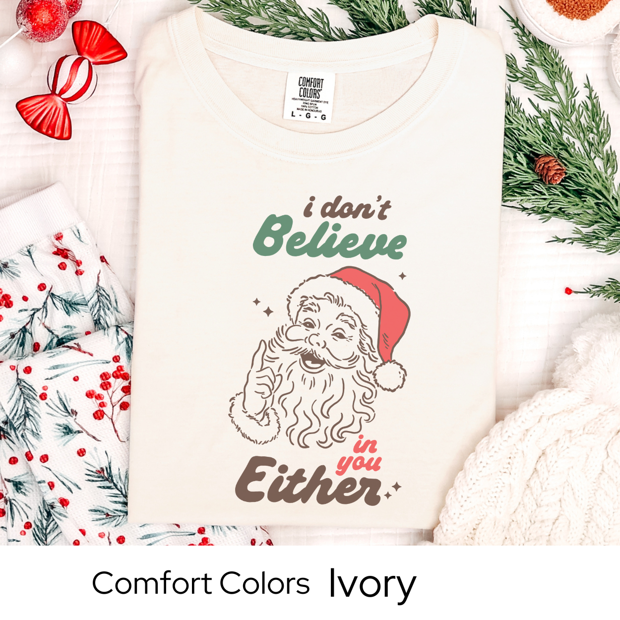 Sarcastic Santa Christmas T-Shirt, Retro Holiday Graphic Tee, Comfort Colors Santa Claus Shirt, Funny Christmas Gift Tee for Adults