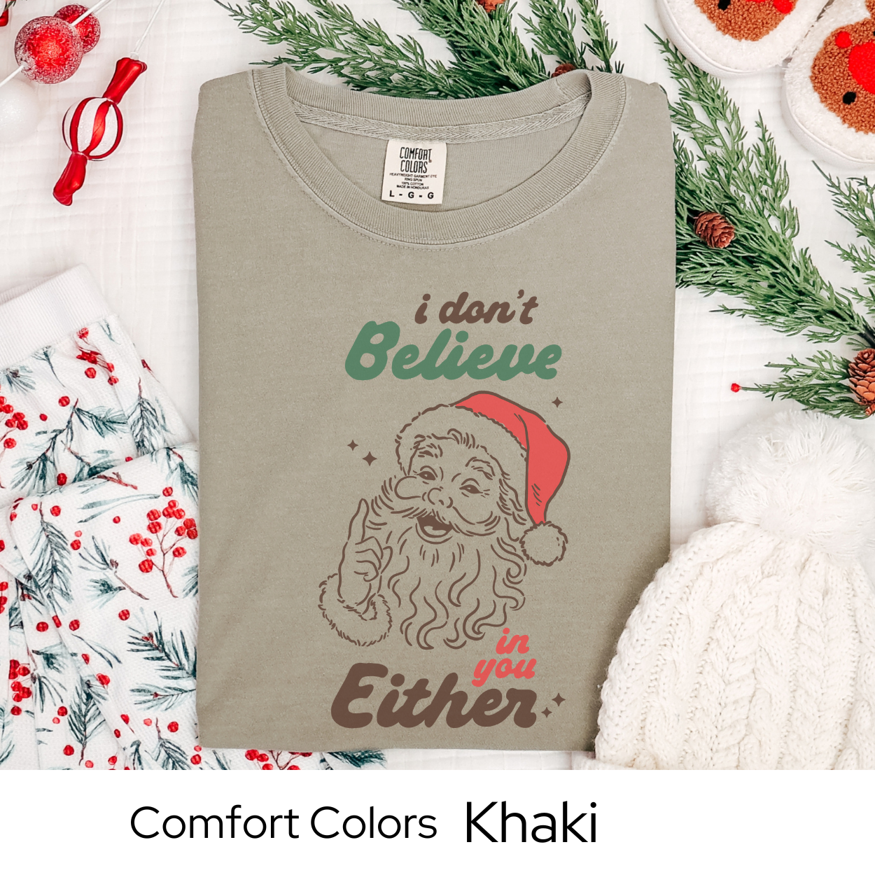 Sarcastic Santa Christmas T-Shirt, Retro Holiday Graphic Tee, Comfort Colors Santa Claus Shirt, Funny Christmas Gift Tee for Adults