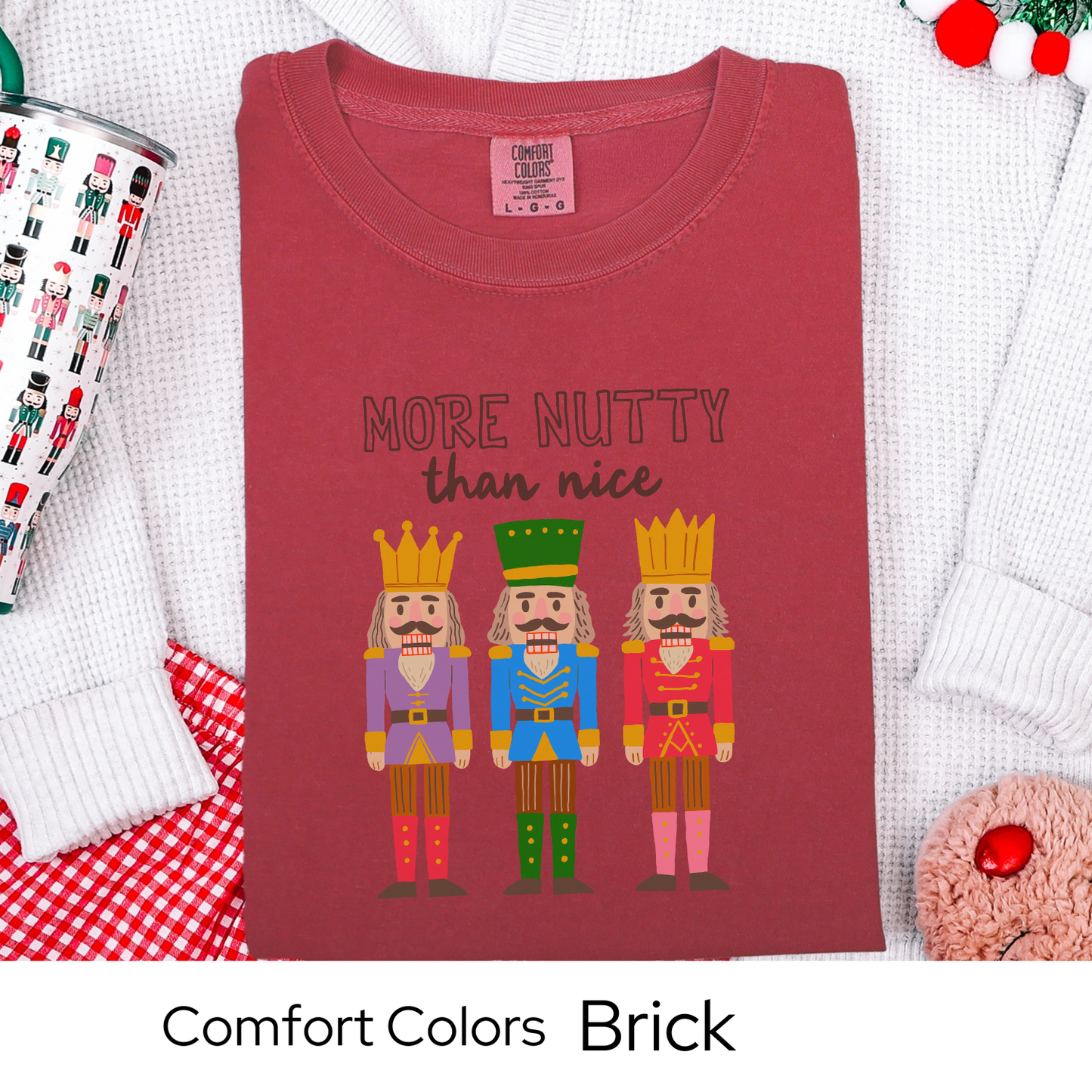 Funny nutcracker christmas shirt, holiday tee for women, quirky christmas gift, comfort colors top, festive outfit, christmas party tee