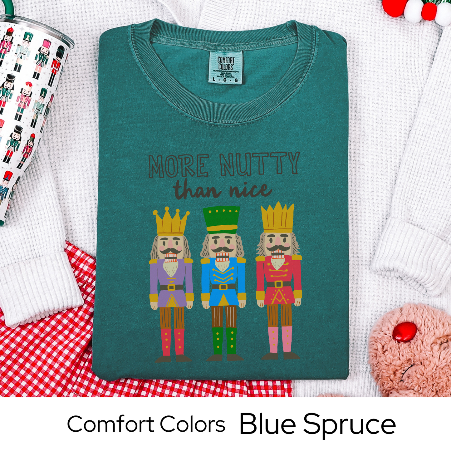 Funny nutcracker christmas shirt, holiday tee for women, quirky christmas gift, comfort colors top, festive outfit, christmas party tee