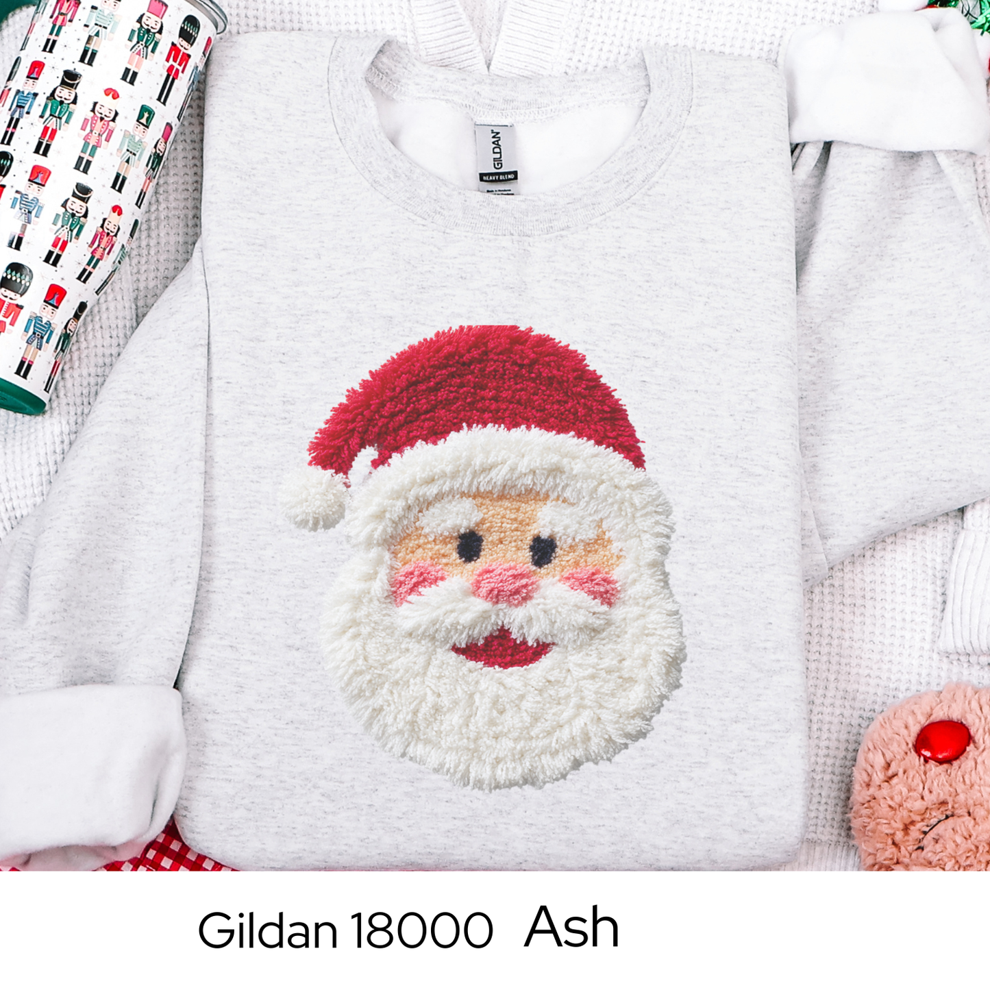Santa Christmas Sweatshirt, Vintage Santa Crewneck, Cozy Holiday Gift for Her, Retro Santa Sweater, Faux Yarn