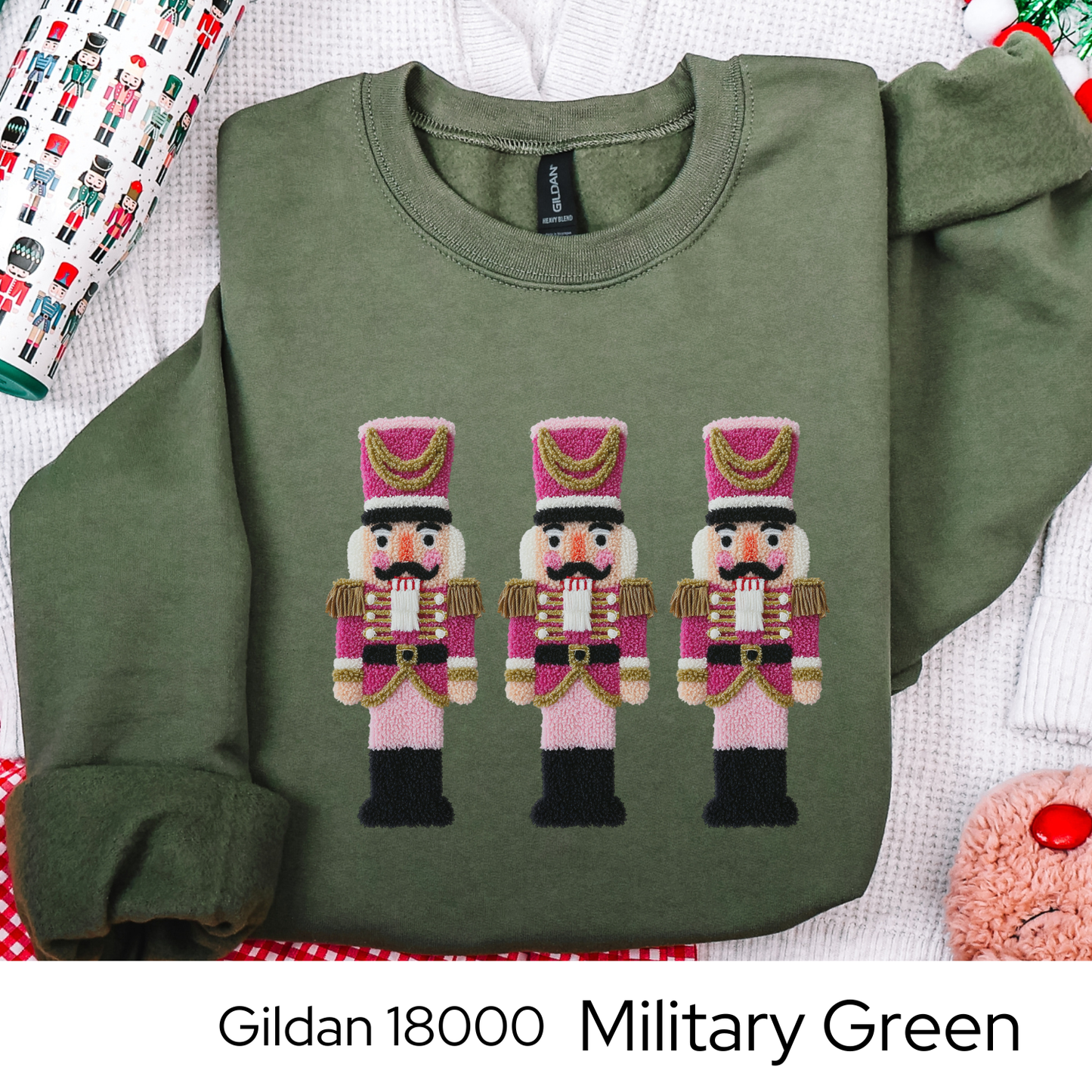 Nutcracker Christmas Sweatshirt, Ballet Lover Gift, Pink Holiday Crewneck, Classic Christmas Sweater, Faux Yarn