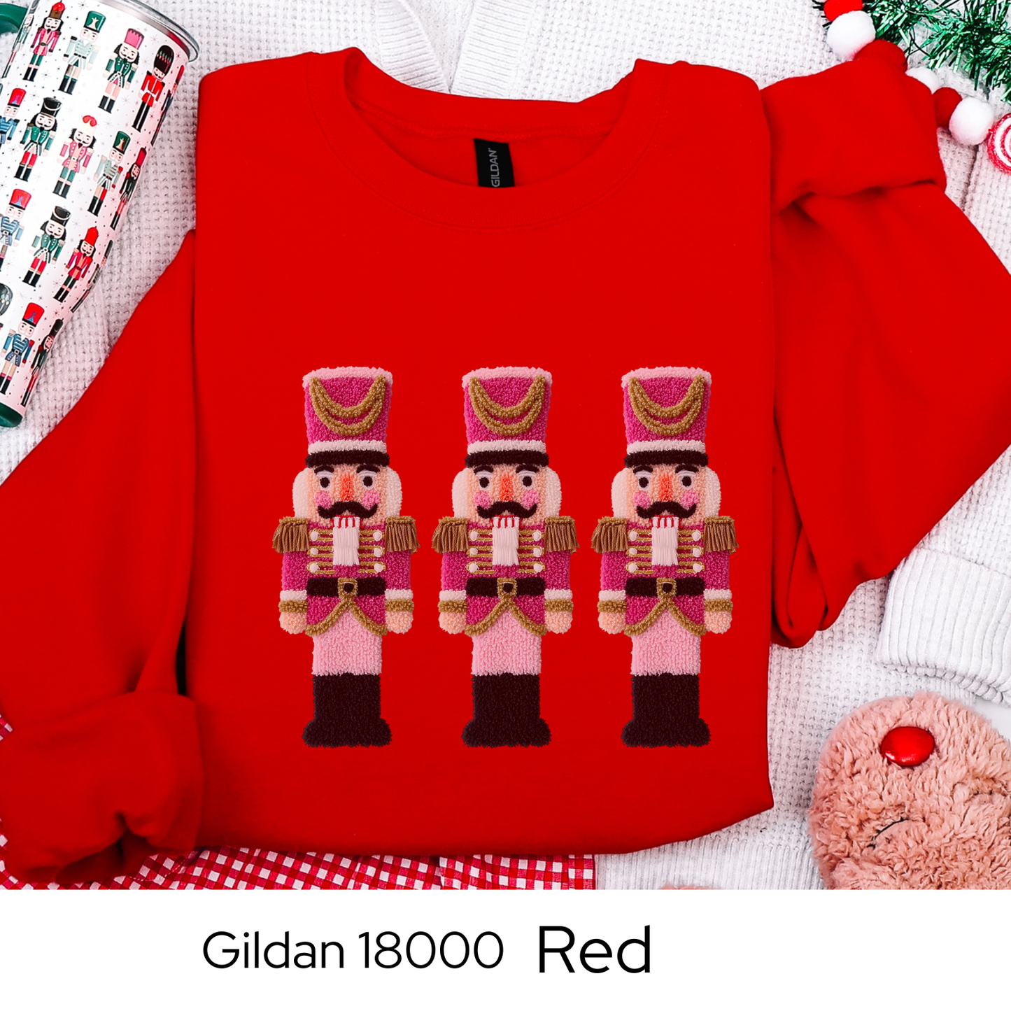Nutcracker Christmas Sweatshirt, Ballet Lover Gift, Pink Holiday Crewneck, Classic Christmas Sweater, Faux Yarn