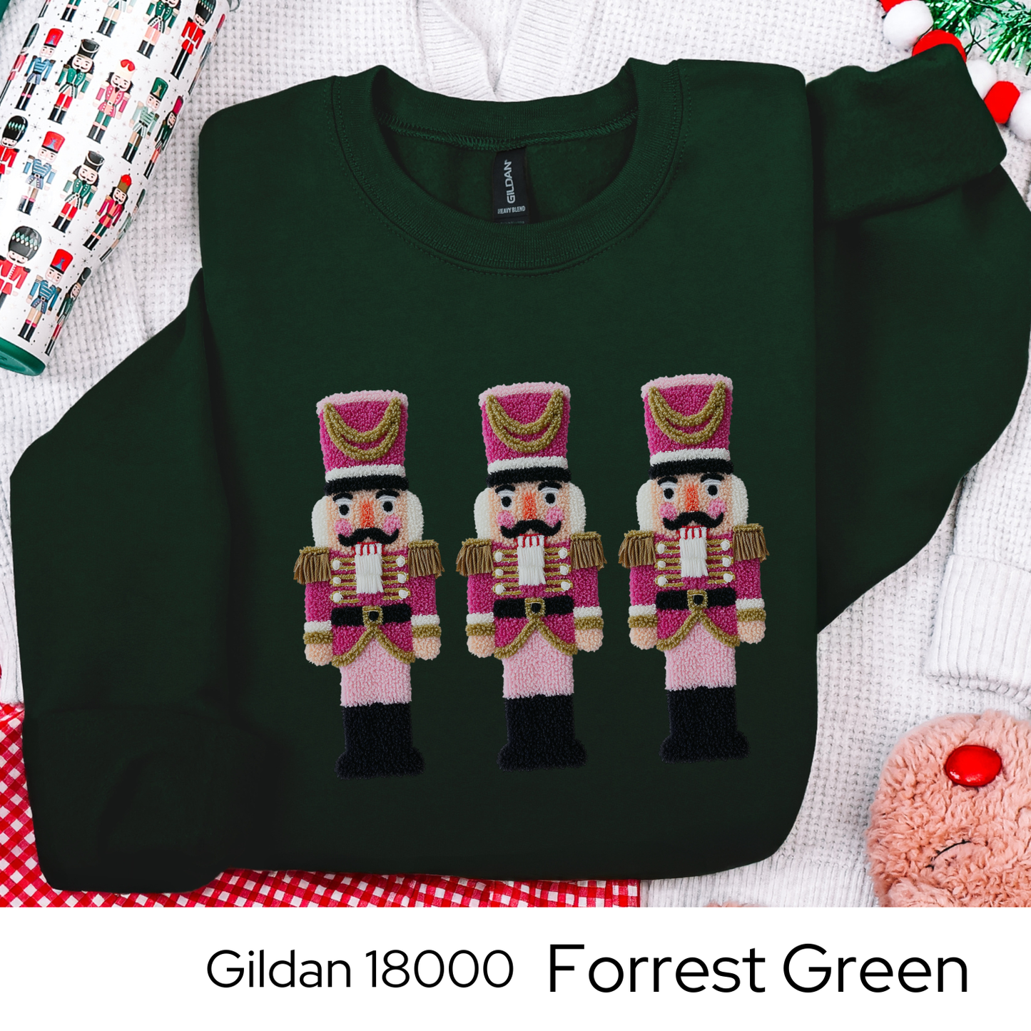 Nutcracker Christmas Sweatshirt, Ballet Lover Gift, Pink Holiday Crewneck, Classic Christmas Sweater, Faux Yarn