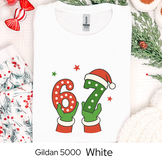 6 7 Six Seven Christmas Shirt, Funny Holiday Meme Tee, Viral Trend Shirt, Santa Hat Christmas Graphic, Teen Gift Idea, Holiday Humor