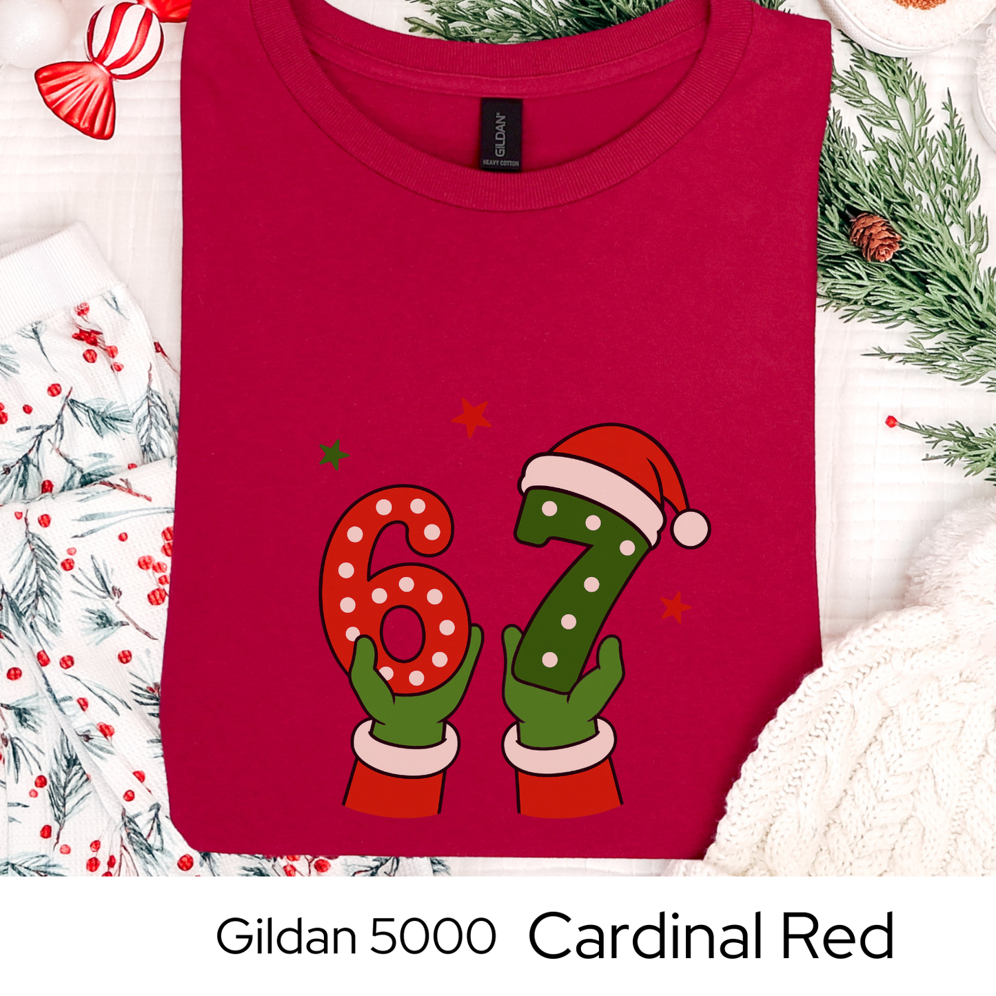 6 7 Six Seven Christmas Shirt, Funny Holiday Meme Tee, Viral Trend Shirt, Santa Hat Christmas Graphic, Teen Gift Idea, Holiday Humor