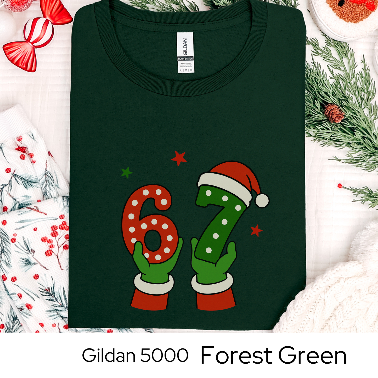 6 7 Six Seven Christmas Shirt, Funny Holiday Meme Tee, Viral Trend Shirt, Santa Hat Christmas Graphic, Teen Gift Idea, Holiday Humor