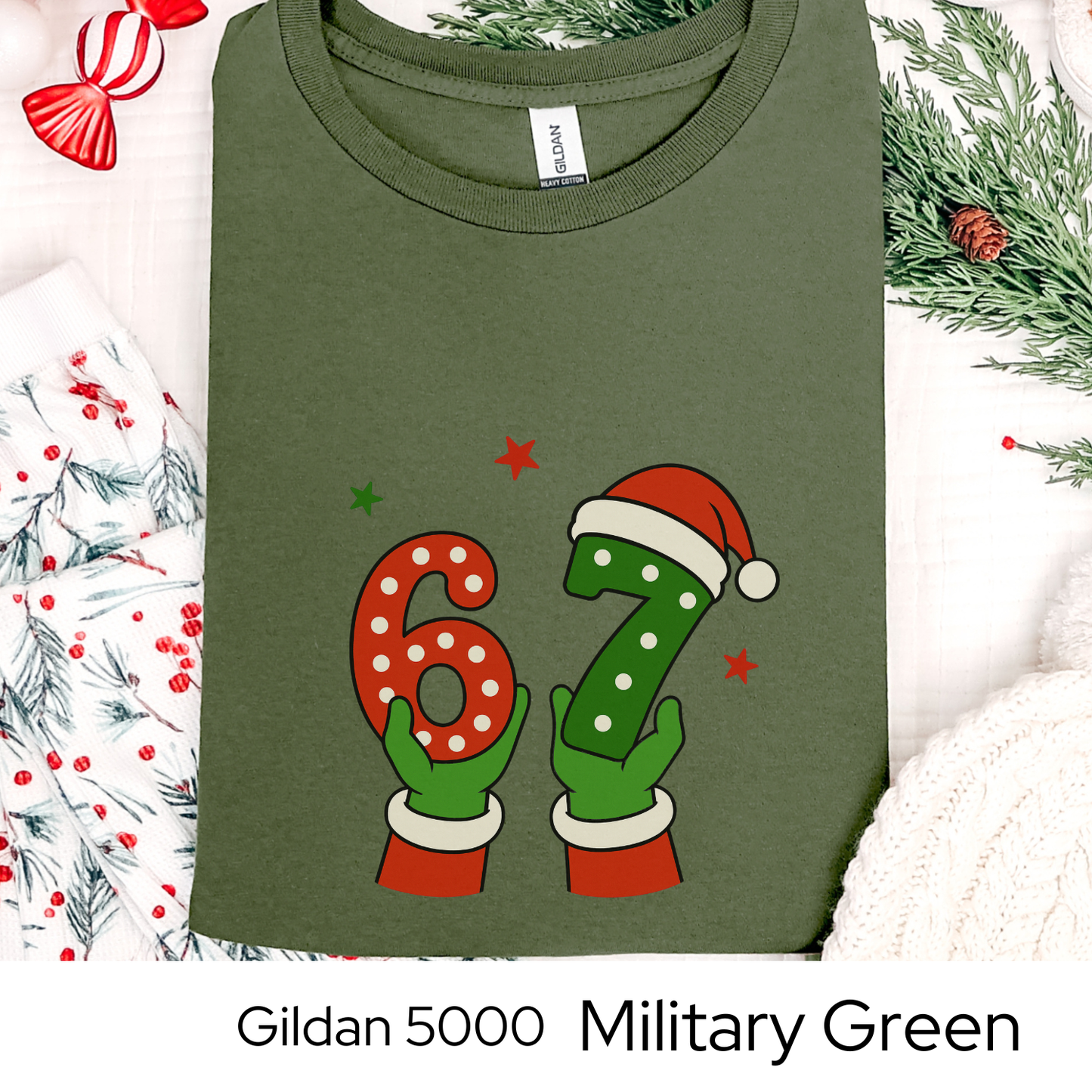 6 7 Six Seven Christmas Shirt, Funny Holiday Meme Tee, Viral Trend Shirt, Santa Hat Christmas Graphic, Teen Gift Idea, Holiday Humor