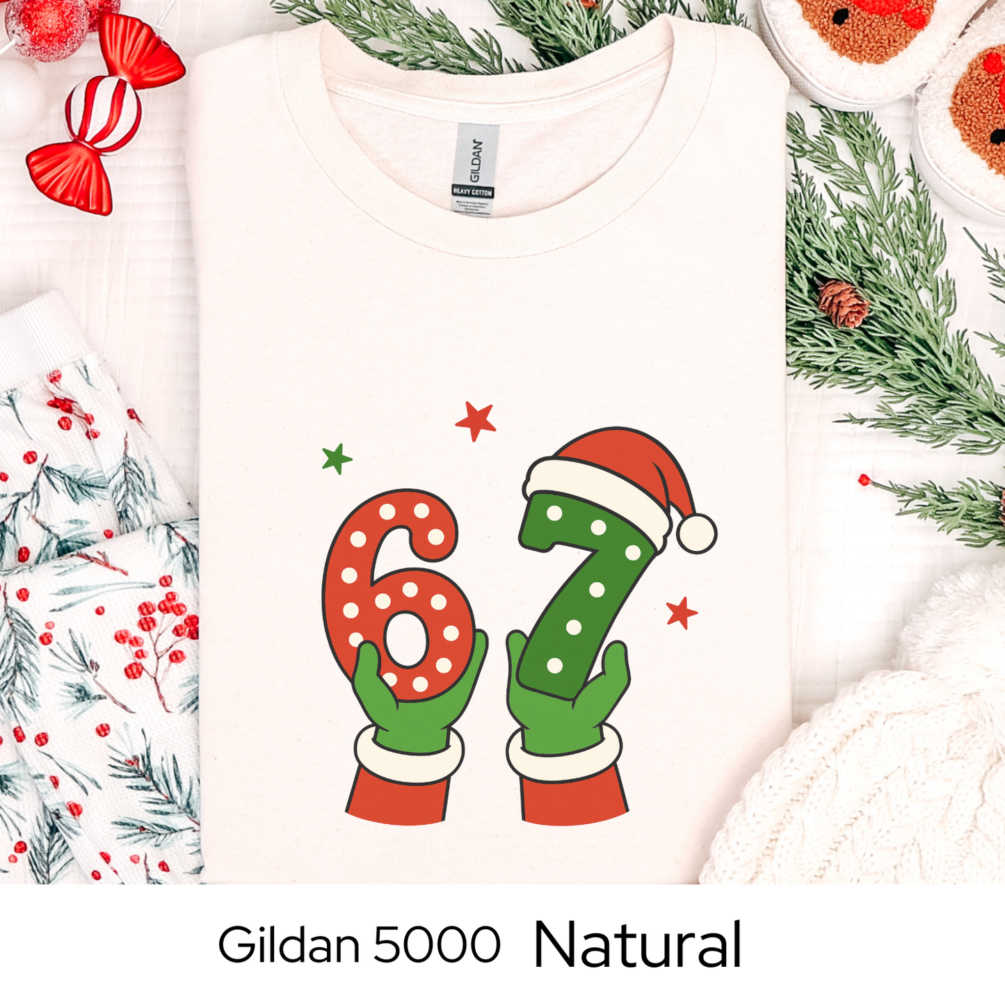 6 7 Six Seven Christmas Shirt, Funny Holiday Meme Tee, Viral Trend Shirt, Santa Hat Christmas Graphic, Teen Gift Idea, Holiday Humor