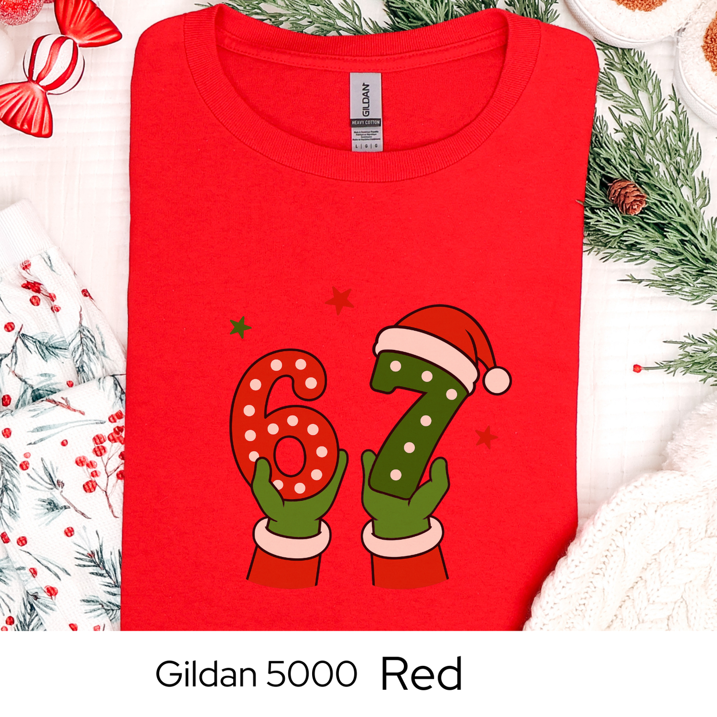 6 7 Six Seven Christmas Shirt, Funny Holiday Meme Tee, Viral Trend Shirt, Santa Hat Christmas Graphic, Teen Gift Idea, Holiday Humor