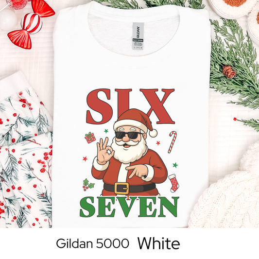 Santa 6 7 Six Seven Christmas Shirt, Funny Holiday Meme Tee, Viral Trend Shirt, Christmas Graphic Tee, Teen Gift Idea, Holiday Humor