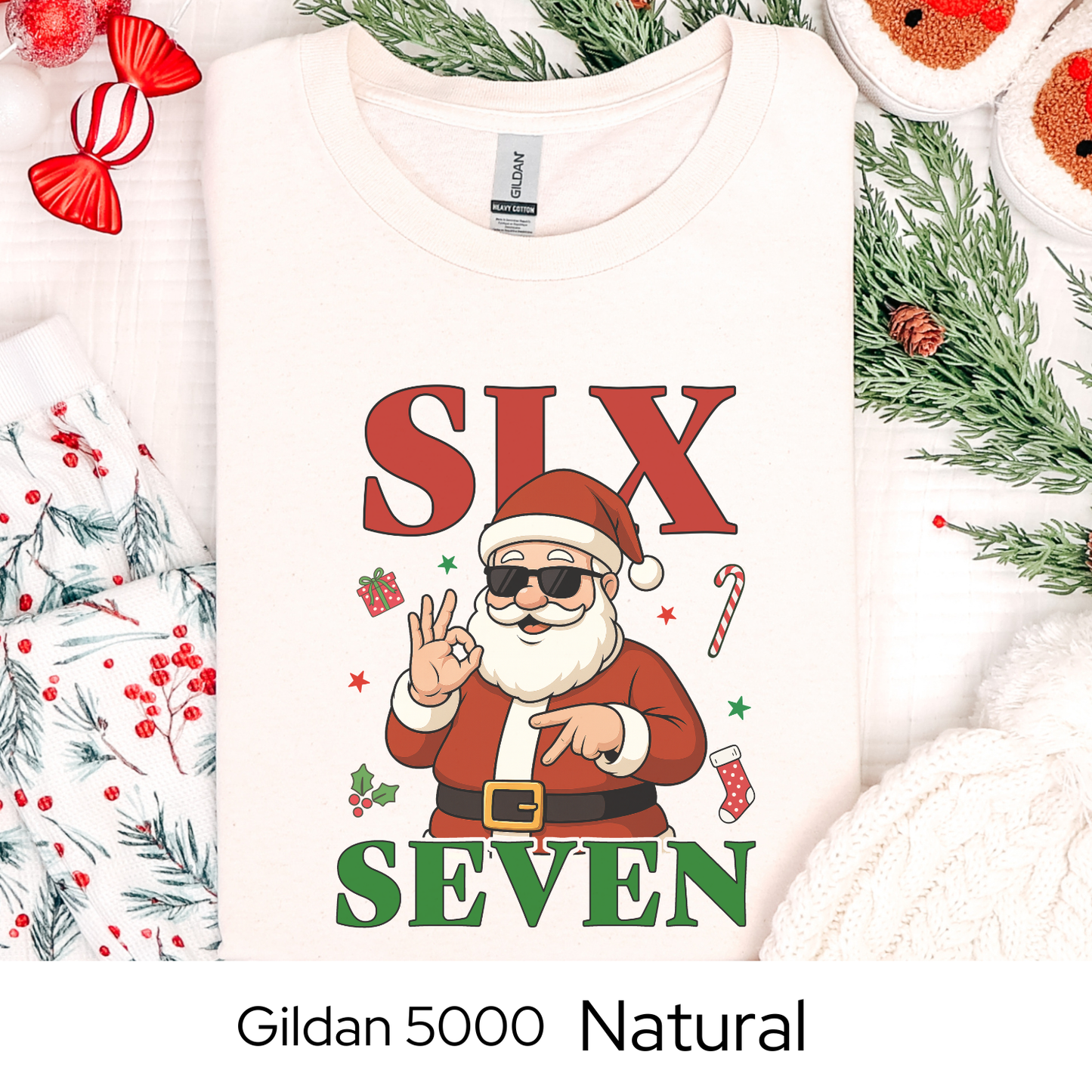 Santa 6 7 Six Seven Christmas Shirt, Funny Holiday Meme Tee, Viral Trend Shirt, Christmas Graphic Tee, Teen Gift Idea, Holiday Humor