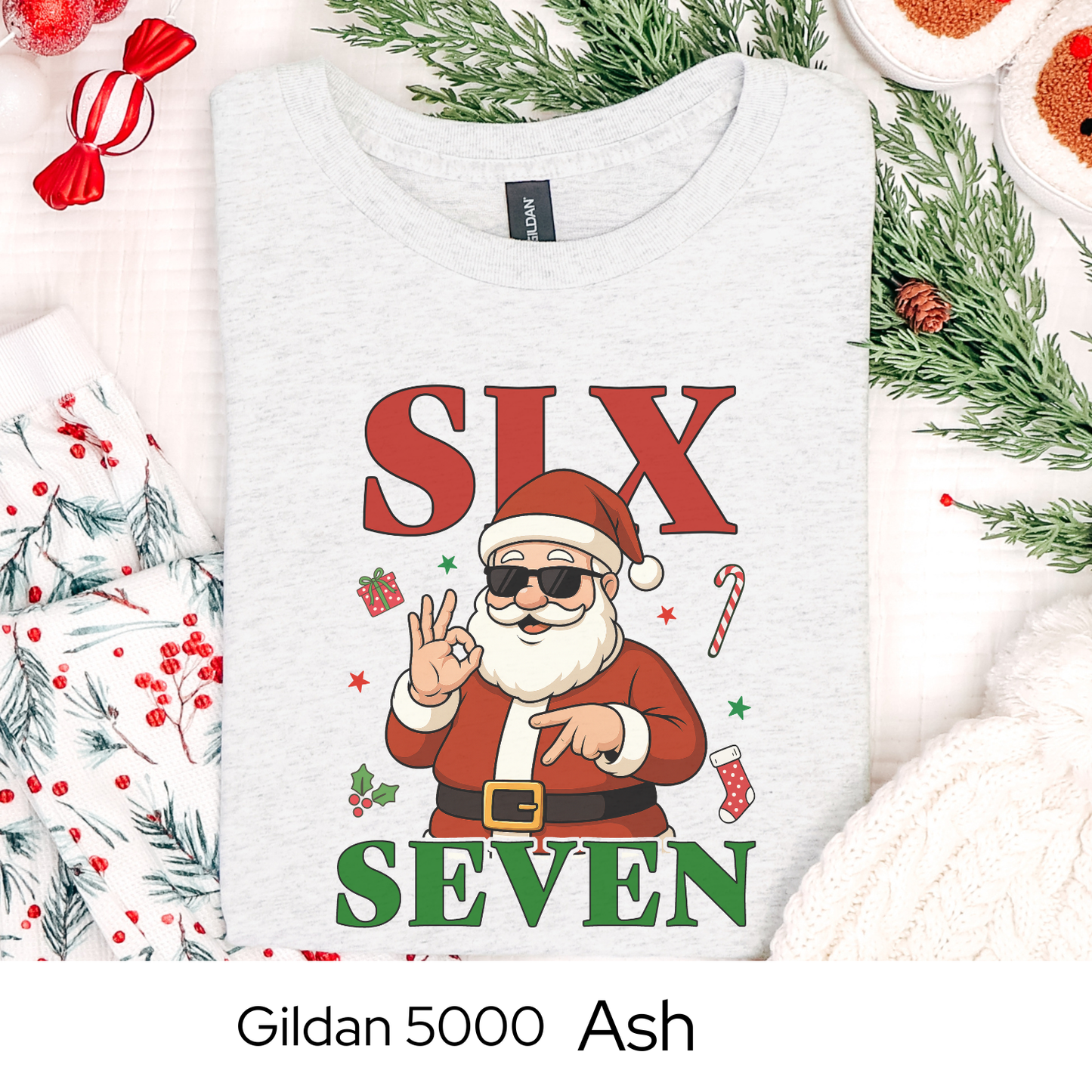Santa 6 7 Six Seven Christmas Shirt, Funny Holiday Meme Tee, Viral Trend Shirt, Christmas Graphic Tee, Teen Gift Idea, Holiday Humor