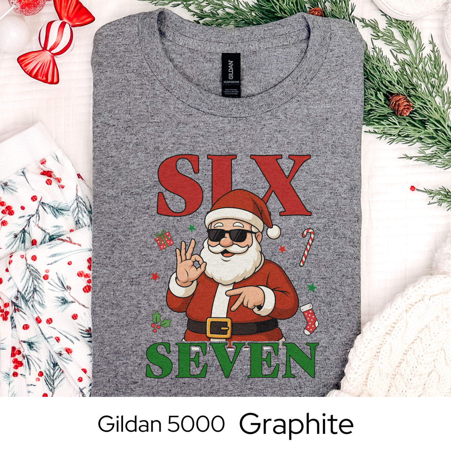 Santa 6 7 Six Seven Christmas Shirt, Funny Holiday Meme Tee, Viral Trend Shirt, Christmas Graphic Tee, Teen Gift Idea, Holiday Humor