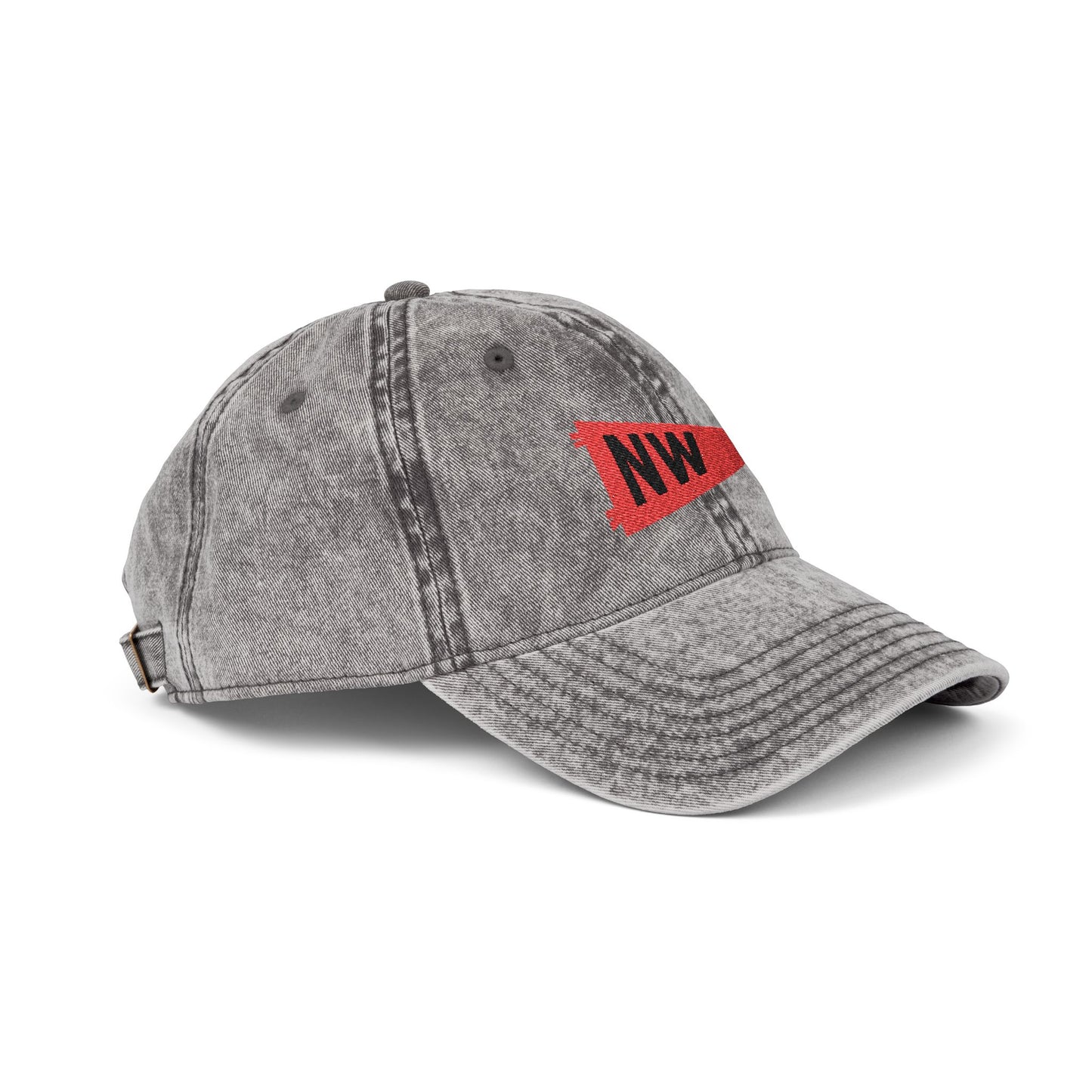 NW Hat, Northwestern Wildcats Hat, Local School Spirit Wear, NW Embroidered Hat, Erie PA School Hat, Vintage Dad Cap, Red Pennant Hat, Distressed Baseball Hat