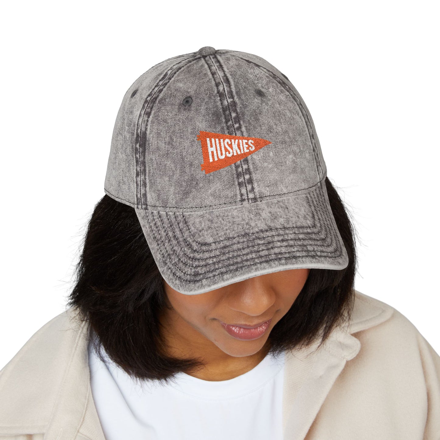Huskies Hat, Harbor Creek Hat, Local School Spirit Hat, Embroidered Huskies Cap, Erie PA School Hat, Vintage Dad Cap, Distressed Baseball Hat, HC Huskies Hat