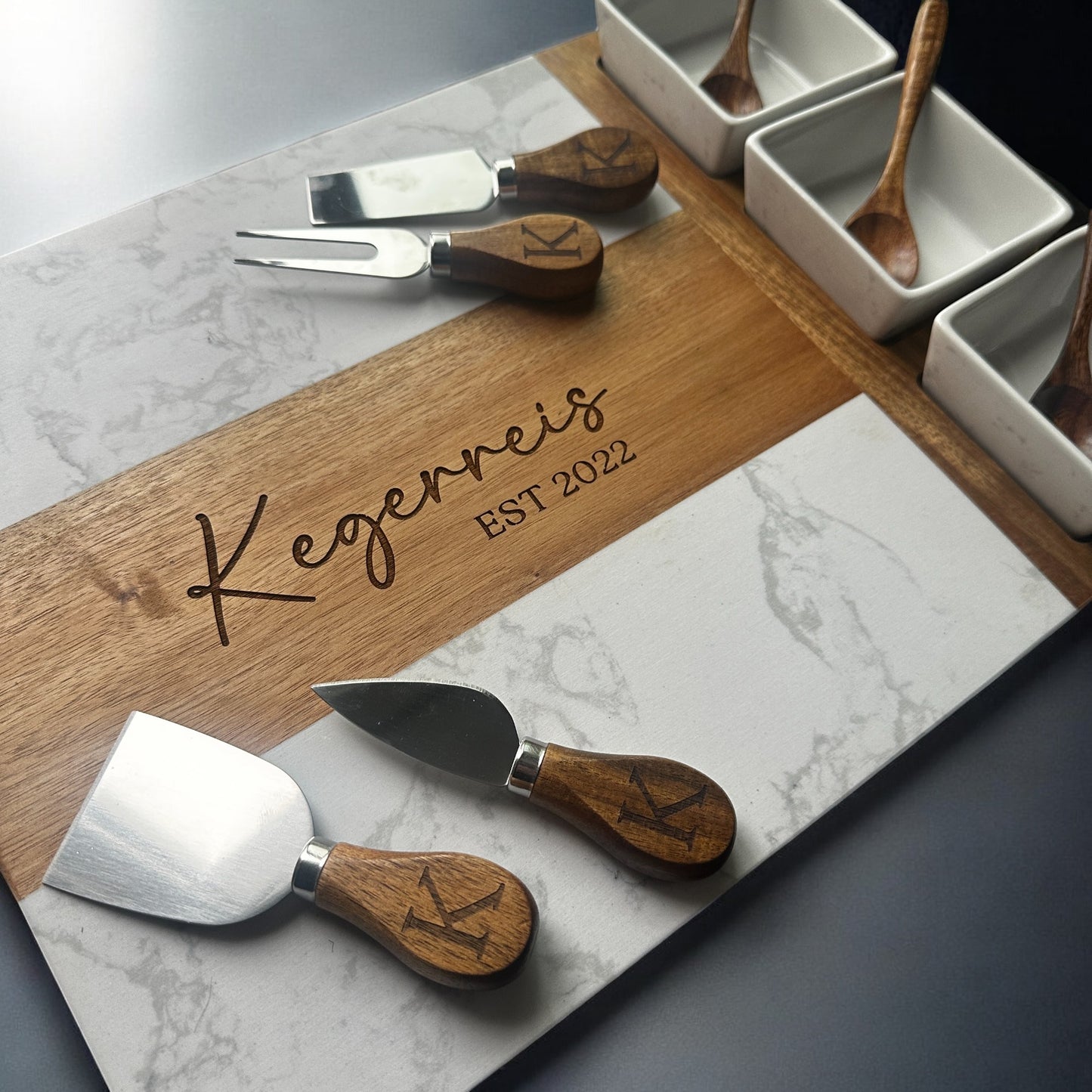 Personalized Marble Charcuterie Board