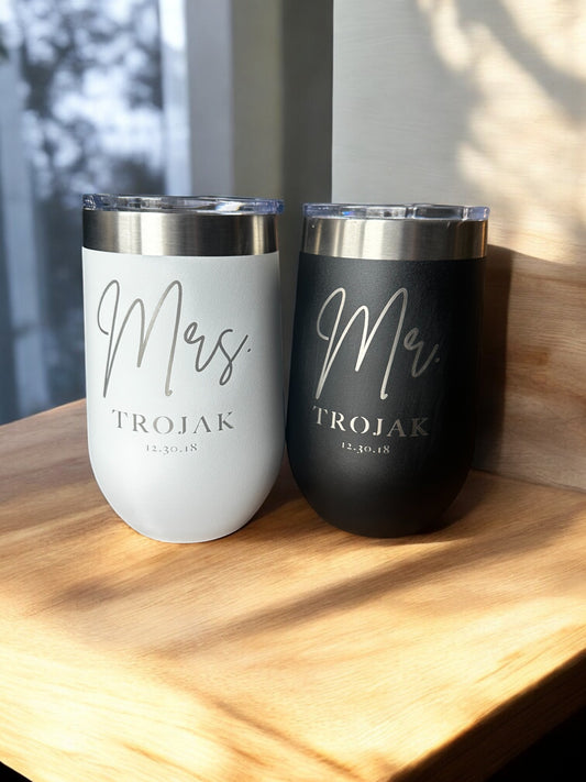 Personalized 16oz Wine Tumbler – Custom Engraved Gift