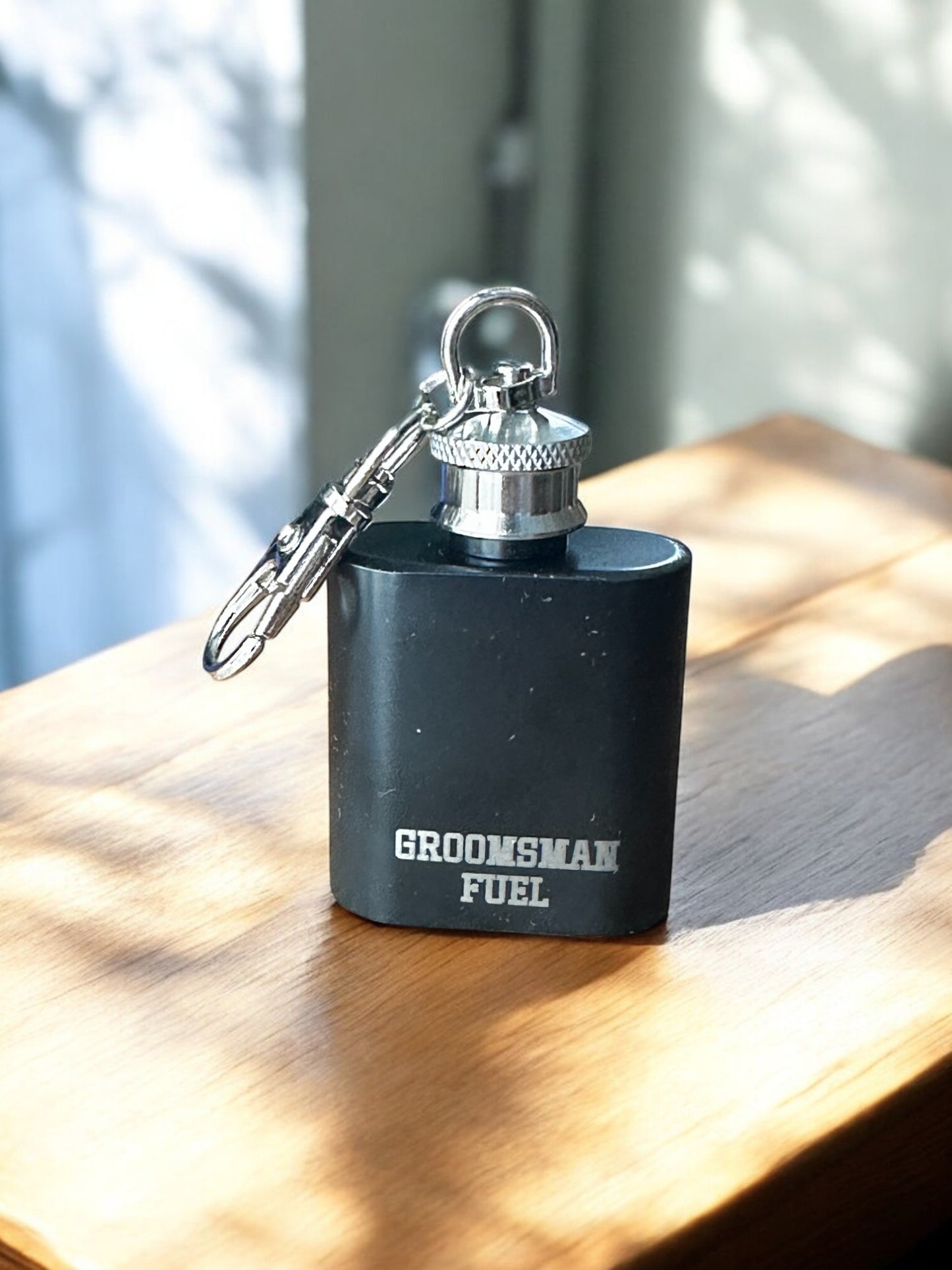 Personalized 1oz Flask Keychain – Custom Engraved Mini Flask