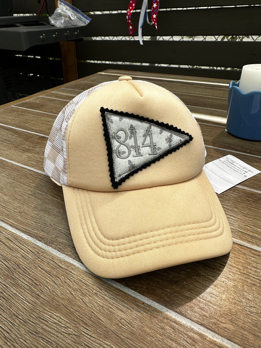814 Trucker Hat, Erie PA Area Code Hat, Custom Embroidered Hat, Local Pride Hat, Mesh Back Cap, Erie Pennsylvania Gift, Retro Patch Hat
