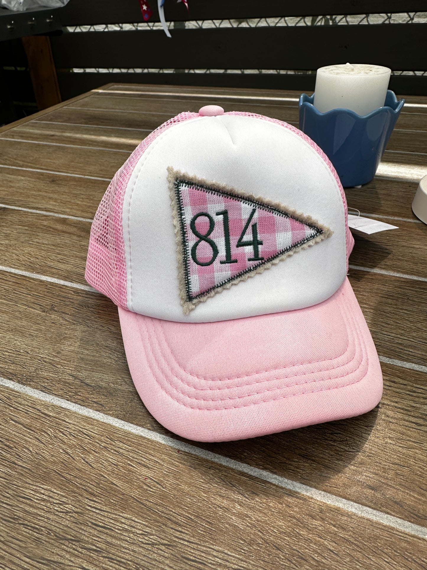 814 Trucker Hat, Erie PA Area Code Hat, Custom Embroidered Hat, Local Pride Hat, Mesh Back Cap, Erie Pennsylvania Gift, Retro Patch Hat