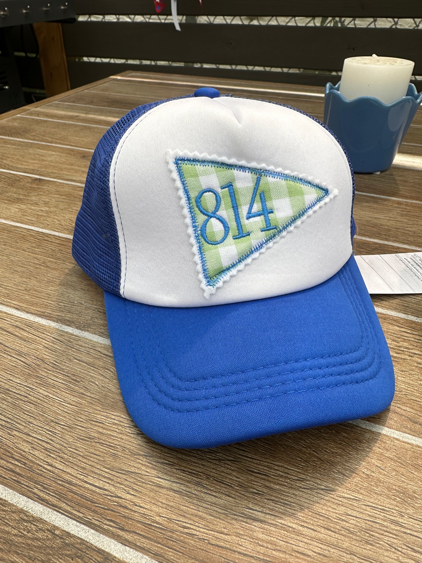 814 Trucker Hat, Erie PA Area Code Hat, Custom Embroidered Hat, Local Pride Hat, Mesh Back Cap, Erie Pennsylvania Gift, Retro Patch Hat