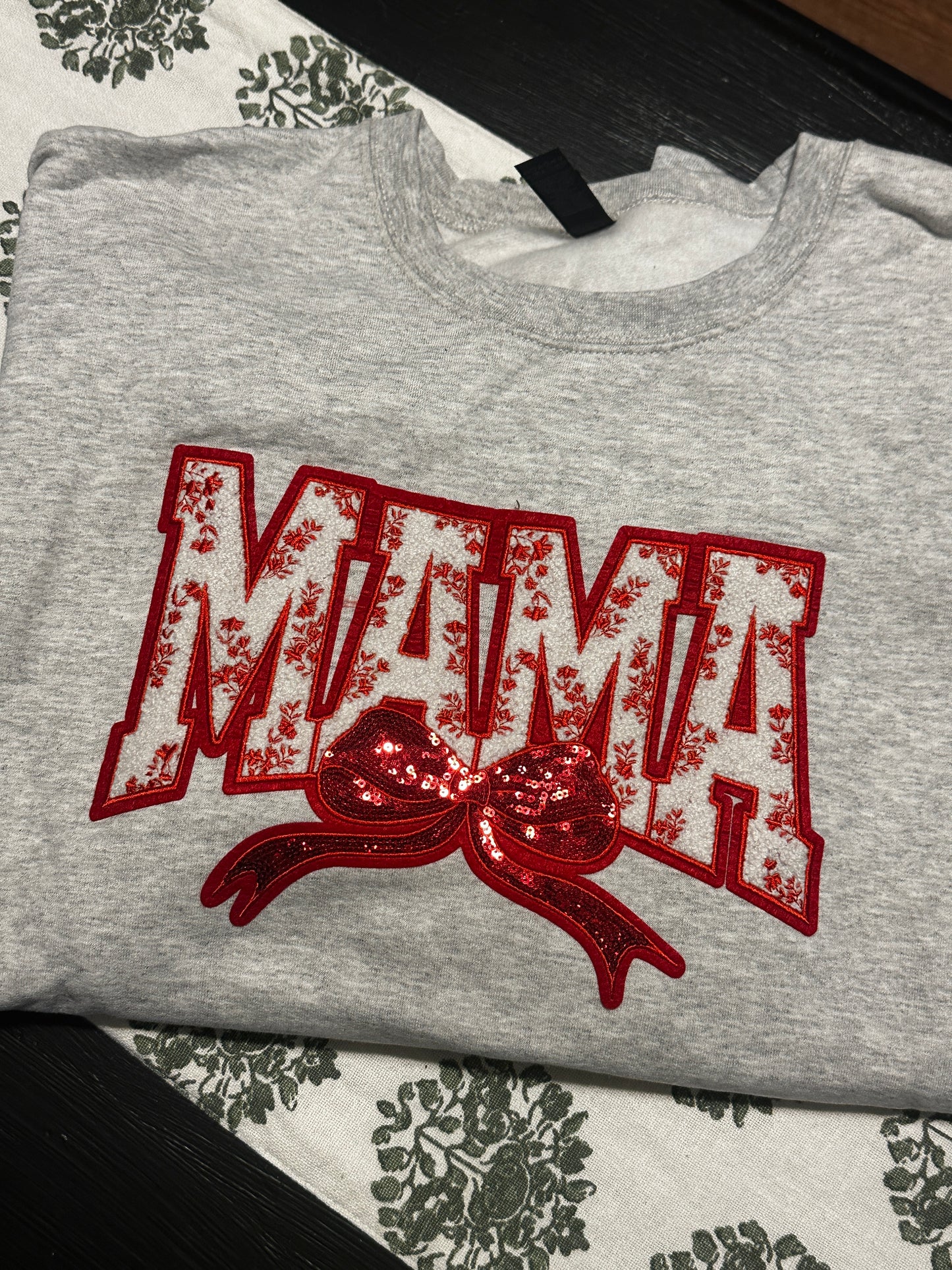 MAMA Chenille Patch Gildan Sweatshirt, XL