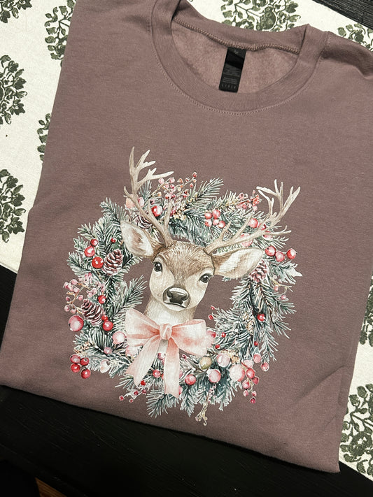 Deer Christmas Sweatshirt, Large