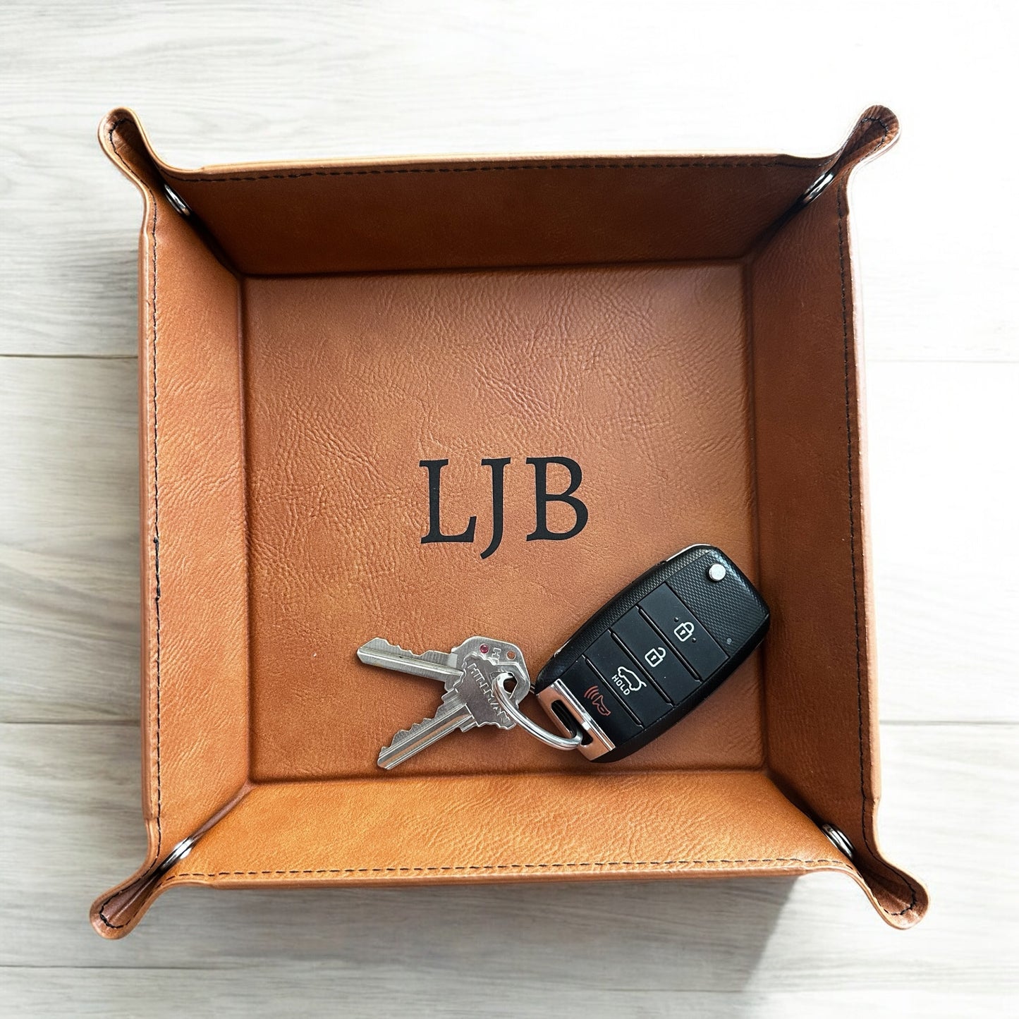 Personalized Leatherette Tray with Monogram