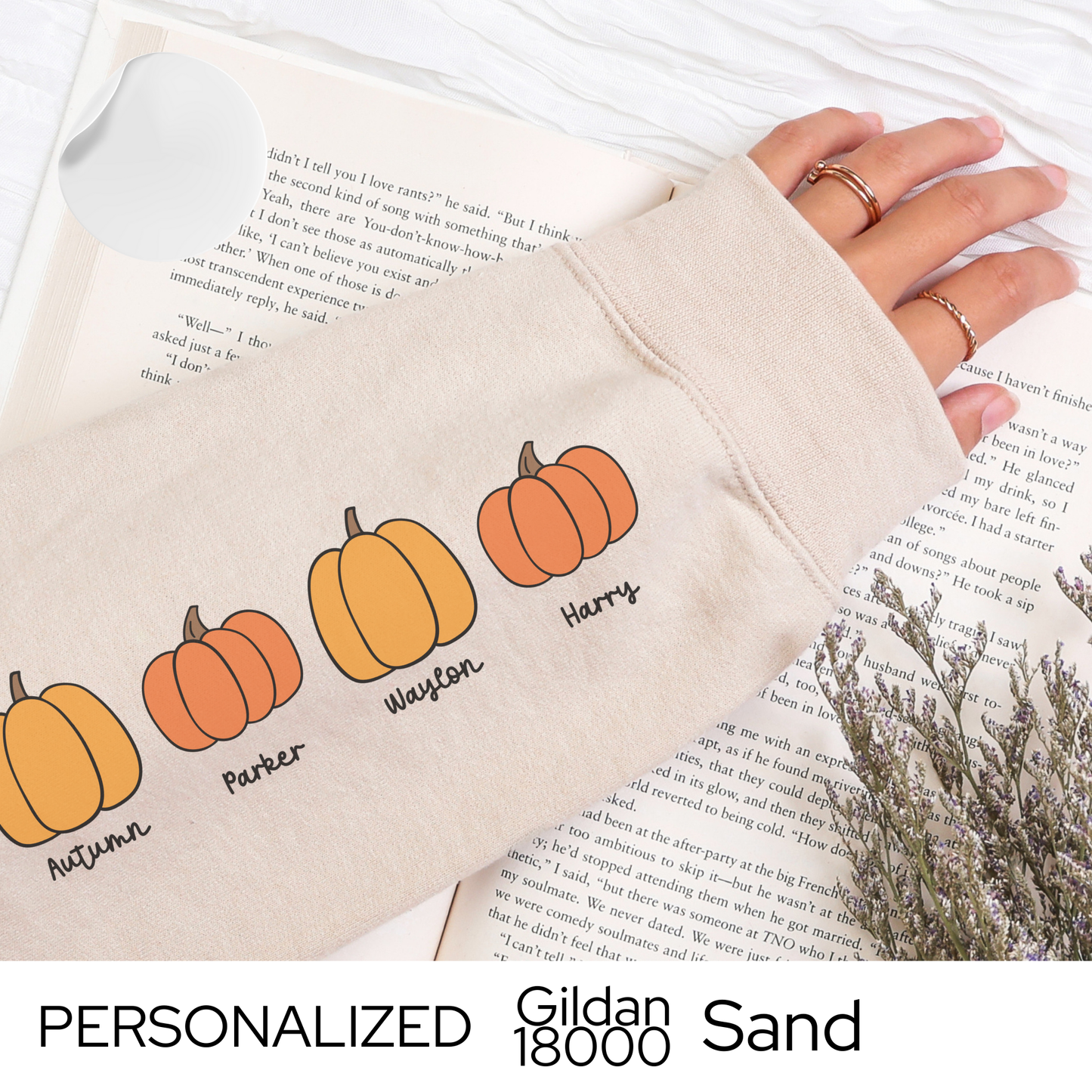Personalized Grandma Pumpkin Sweatshirt, Custom Fall Crewneck with Grandkidsā Names, Thanksgiving Gift for Nana, Mimi, Grammy